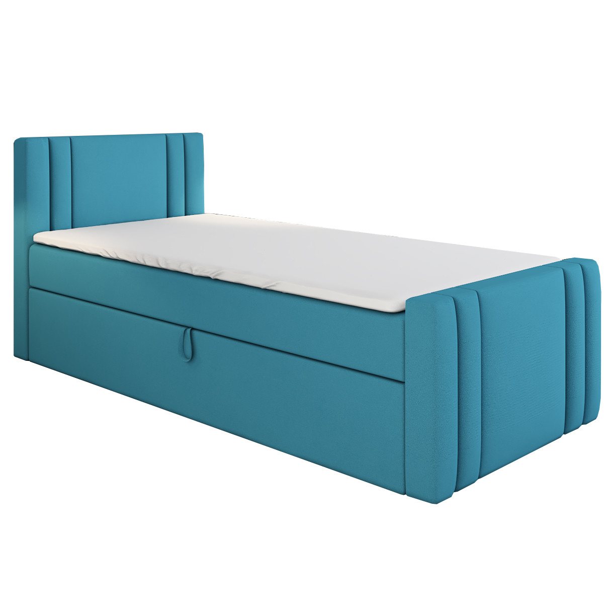A&J MöbelLand GmbH Boxspringbett Einzelbett KLAUS mit Bettkasten, Topper und gepolstertem Kopfteil. (Boxspringbett mit Bettkasten und gepolstertem Kopfteil. Inclusive Topper!, TOP ANGEBOT), Länge 216 cm Höhe 106 cm A&J MöbelLand GmbH Boxspringbett Einzelbett KLAUS mit Bettkasten, Topper und gepolstertem Kopfteil. (Boxspringbett mit Bettkasten und gepolstertem Kopfteil. Inclusive Topper!, TOP ANGEBOT), Länge 216 cm Höhe 106 cm von A&J MöbelLand GmbH