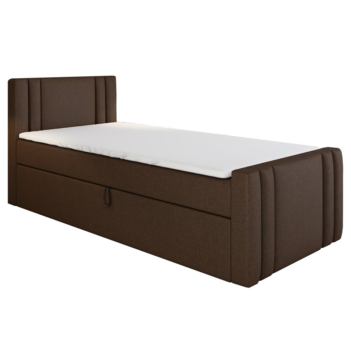 A&J MöbelLand GmbH Boxspringbett Einzelbett KLAUS mit Bettkasten, Topper und gepolstertem Kopfteil. (Boxspringbett mit Bettkasten und gepolstertem Kopfteil. Inclusive Topper!, TOP ANGEBOT), Länge 216 cm Höhe 106 cm A&J MöbelLand GmbH Boxspringbett Einzelbett KLAUS mit Bettkasten, Topper und gepolstertem Kopfteil. (Boxspringbett mit Bettkasten und gepolstertem Kopfteil. Inclusive Topper!, TOP ANGEBOT), Länge 216 cm Höhe 106 cm von A&J MöbelLand GmbH