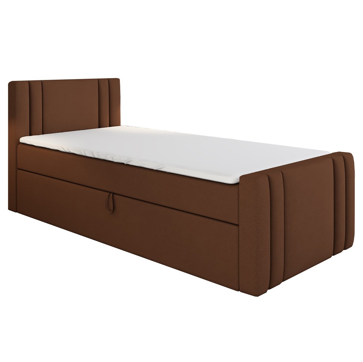 A&J MöbelLand GmbH Boxspringbett Einzelbett KLAUS mit Bettkasten, Topper und gepolstertem Kopfteil. (Boxspringbett mit Bettkasten und gepolstertem Kopfteil. Inclusive Topper!, TOP ANGEBOT), Länge 216 cm Höhe 106 cm A&J MöbelLand GmbH Boxspringbett Einzelbett KLAUS mit Bettkasten, Topper und gepolstertem Kopfteil. (Boxspringbett mit Bettkasten und gepolstertem Kopfteil. Inclusive Topper!, TOP ANGEBOT), Länge 216 cm Höhe 106 cm von A&J MöbelLand GmbH
