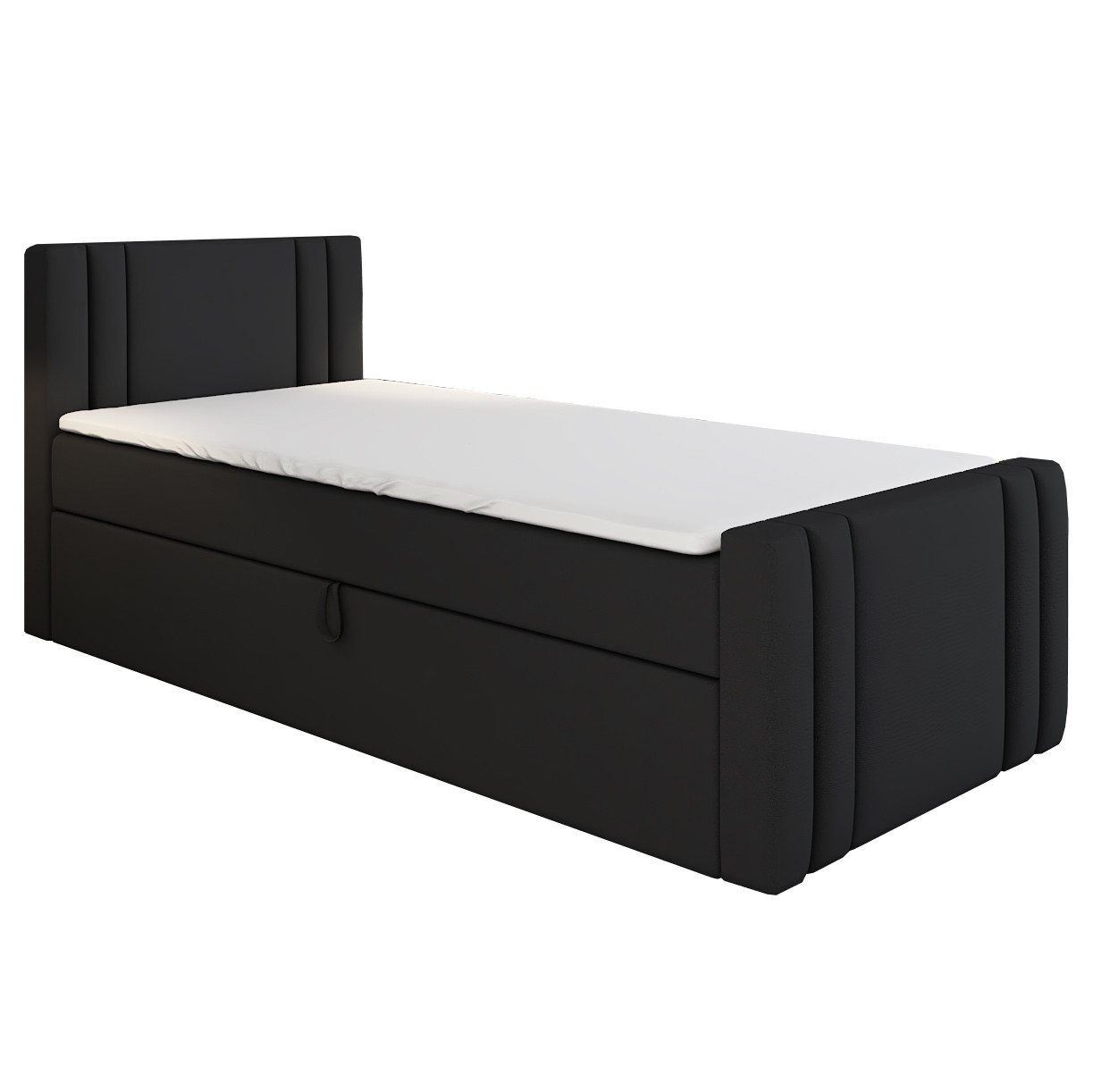 A&J MöbelLand GmbH Boxspringbett Einzelbett KLAUS mit Bettkasten, Topper und gepolstertem Kopfteil. (Boxspringbett mit Bettkasten und gepolstertem Kopfteil. Inclusive Topper!, TOP ANGEBOT), Länge 216 cm Höhe 106 cm A&J MöbelLand GmbH Boxspringbett Einzelbett KLAUS mit Bettkasten, Topper und gepolstertem Kopfteil. (Boxspringbett mit Bettkasten und gepolstertem Kopfteil. Inclusive Topper!, TOP ANGEBOT), Länge 216 cm Höhe 106 cm von A&J MöbelLand GmbH