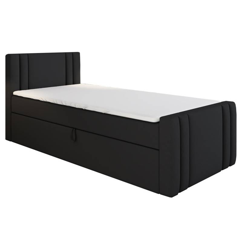 A&J MöbelLand GmbH Boxspringbett Einzelbett KLAUS mit Bettkasten, Topper und gepolstertem Kopfteil. (Boxspringbett mit Bettkasten und gepolstertem Kopfteil. Inclusive Topper!, TOP ANGEBOT), Länge 216 cm Höhe 106 cm von A&J MöbelLand GmbH