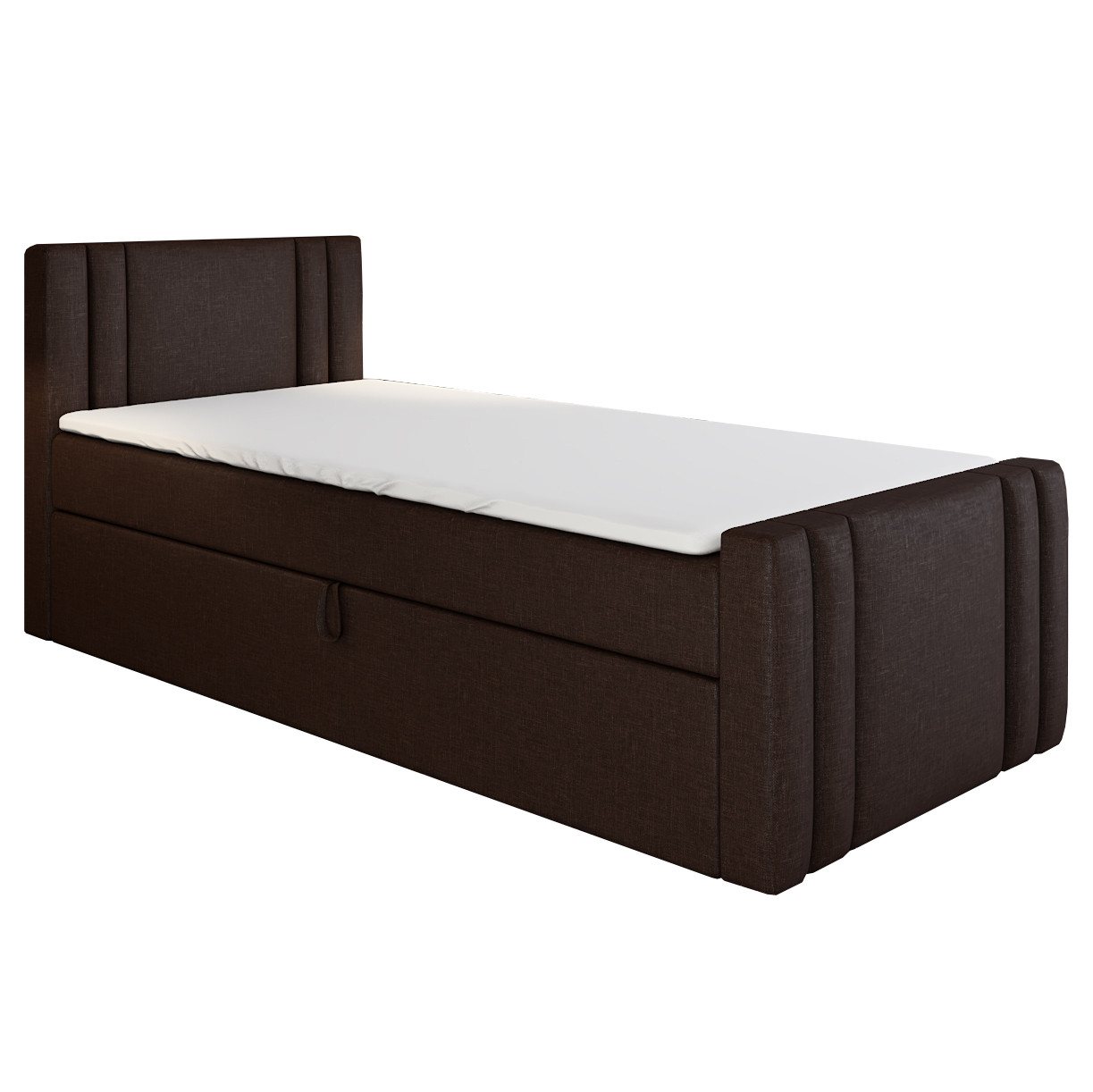 A&J MöbelLand GmbH Boxspringbett Einzelbett KLAUS mit Bettkasten, Topper und gepolstertem Kopfteil. (Boxspringbett mit Bettkasten und gepolstertem Kopfteil. Inclusive Topper!, TOP ANGEBOT), Länge 216 cm Höhe 106 cm A&J MöbelLand GmbH Boxspringbett Einzelbett KLAUS mit Bettkasten, Topper und gepolstertem Kopfteil. (Boxspringbett mit Bettkasten und gepolstertem Kopfteil. Inclusive Topper!, TOP ANGEBOT), Länge 216 cm Höhe 106 cm von A&J MöbelLand GmbH