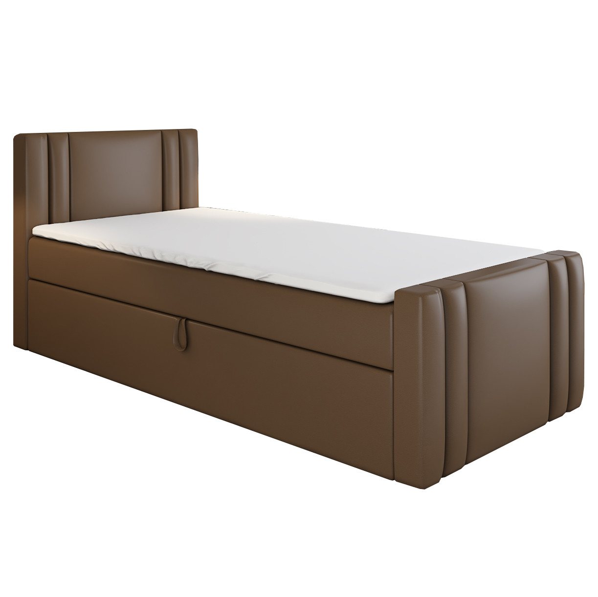 A&J MöbelLand GmbH Boxspringbett Einzelbett KLAUS mit Bettkasten, Topper und gepolstertem Kopfteil. (Boxspringbett mit Bettkasten und gepolstertem Kopfteil. Inclusive Topper!, TOP ANGEBOT), Länge 216 cm Höhe 106 cm A&J MöbelLand GmbH Boxspringbett Einzelbett KLAUS mit Bettkasten, Topper und gepolstertem Kopfteil. (Boxspringbett mit Bettkasten und gepolstertem Kopfteil. Inclusive Topper!, TOP ANGEBOT), Länge 216 cm Höhe 106 cm von A&J MöbelLand GmbH