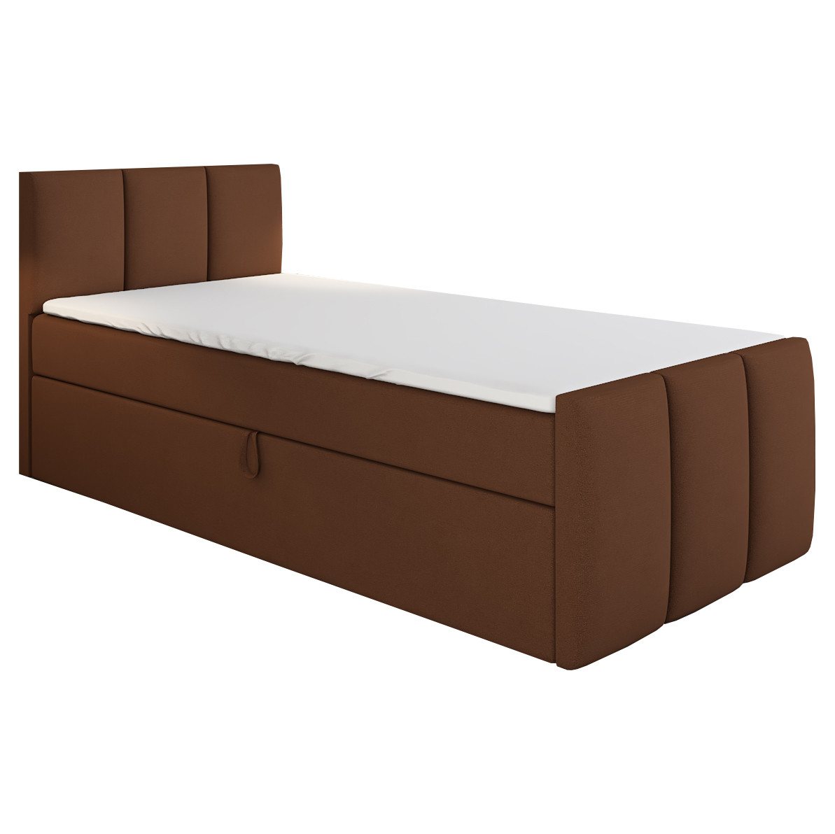 A&J MöbelLand GmbH Boxspringbett Einzelbett MOREN mit Bettkasten, Topper und gepolstertem Kopfteil. (Boxspringbett mit Bettkasten und gepolstertem Kopfteil. Inclusive Topper !, TOP ANGEBOT), Länge 216 cm Höhe 106 cm A&J MöbelLand GmbH Boxspringbett Einzelbett MOREN mit Bettkasten, Topper und gepolstertem Kopfteil. (Boxspringbett mit Bettkasten und gepolstertem Kopfteil. Inclusive Topper !, TOP ANGEBOT), Länge 216 cm Höhe 106 cm von A&J MöbelLand GmbH