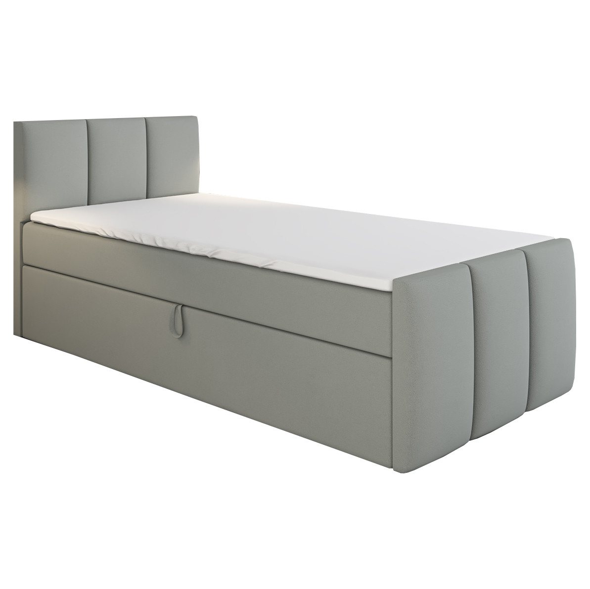 A&J MöbelLand GmbH Boxspringbett Einzelbett MOREN mit Bettkasten, Topper und gepolstertem Kopfteil. (Boxspringbett mit Bettkasten und gepolstertem Kopfteil. Inclusive Topper !, TOP ANGEBOT), Länge 216 cm Höhe 106 cm A&J MöbelLand GmbH Boxspringbett Einzelbett MOREN mit Bettkasten, Topper und gepolstertem Kopfteil. (Boxspringbett mit Bettkasten und gepolstertem Kopfteil. Inclusive Topper !, TOP ANGEBOT), Länge 216 cm Höhe 106 cm von A&J MöbelLand GmbH
