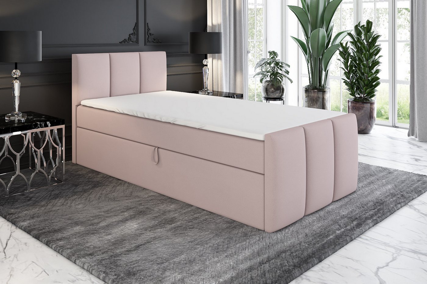 A&J MöbelLand GmbH Boxspringbett MOREN mit Bettkästen, Bonell-Matratze und Topper. von A&J MöbelLand GmbH