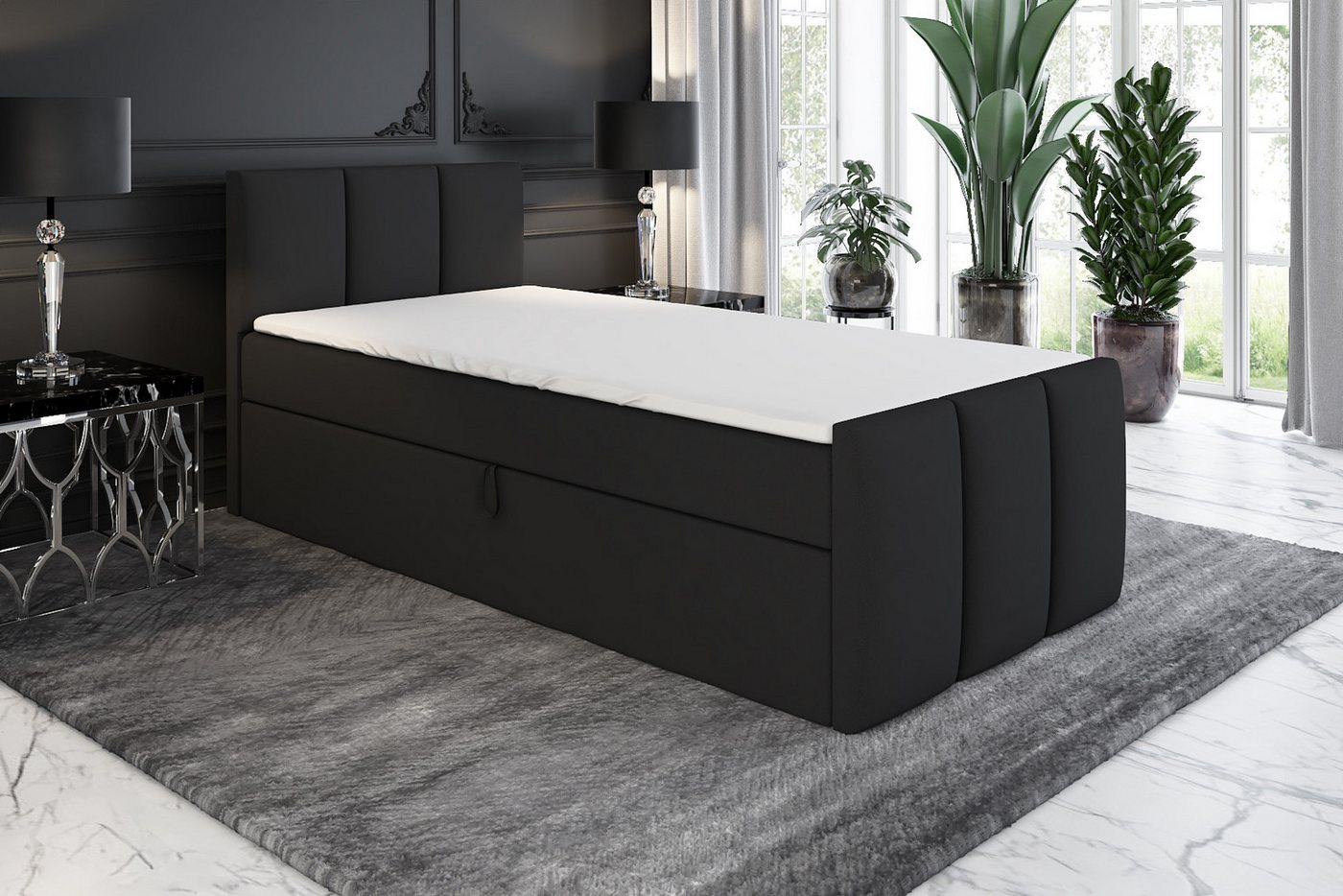 A&J MöbelLand GmbH Boxspringbett MOREN mit Bettkästen, Bonell-Matratze und Topper. von A&J MöbelLand GmbH