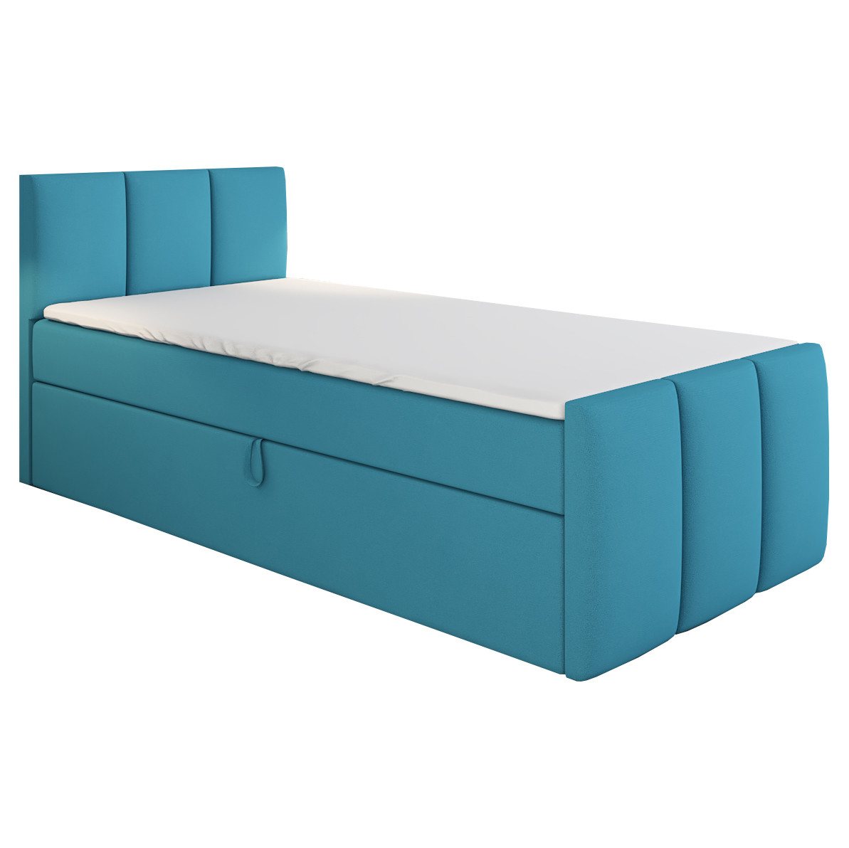 A&J MöbelLand GmbH Boxspringbett Einzelbett MOREN mit Bettkasten, Topper und gepolstertem Kopfteil. (Boxspringbett mit Bettkasten und gepolstertem Kopfteil. Inclusive Topper !, TOP ANGEBOT), Länge 216 cm Höhe 106 cm A&J MöbelLand GmbH Boxspringbett Einzelbett MOREN mit Bettkasten, Topper und gepolstertem Kopfteil. (Boxspringbett mit Bettkasten und gepolstertem Kopfteil. Inclusive Topper !, TOP ANGEBOT), Länge 216 cm Höhe 106 cm von A&J MöbelLand GmbH