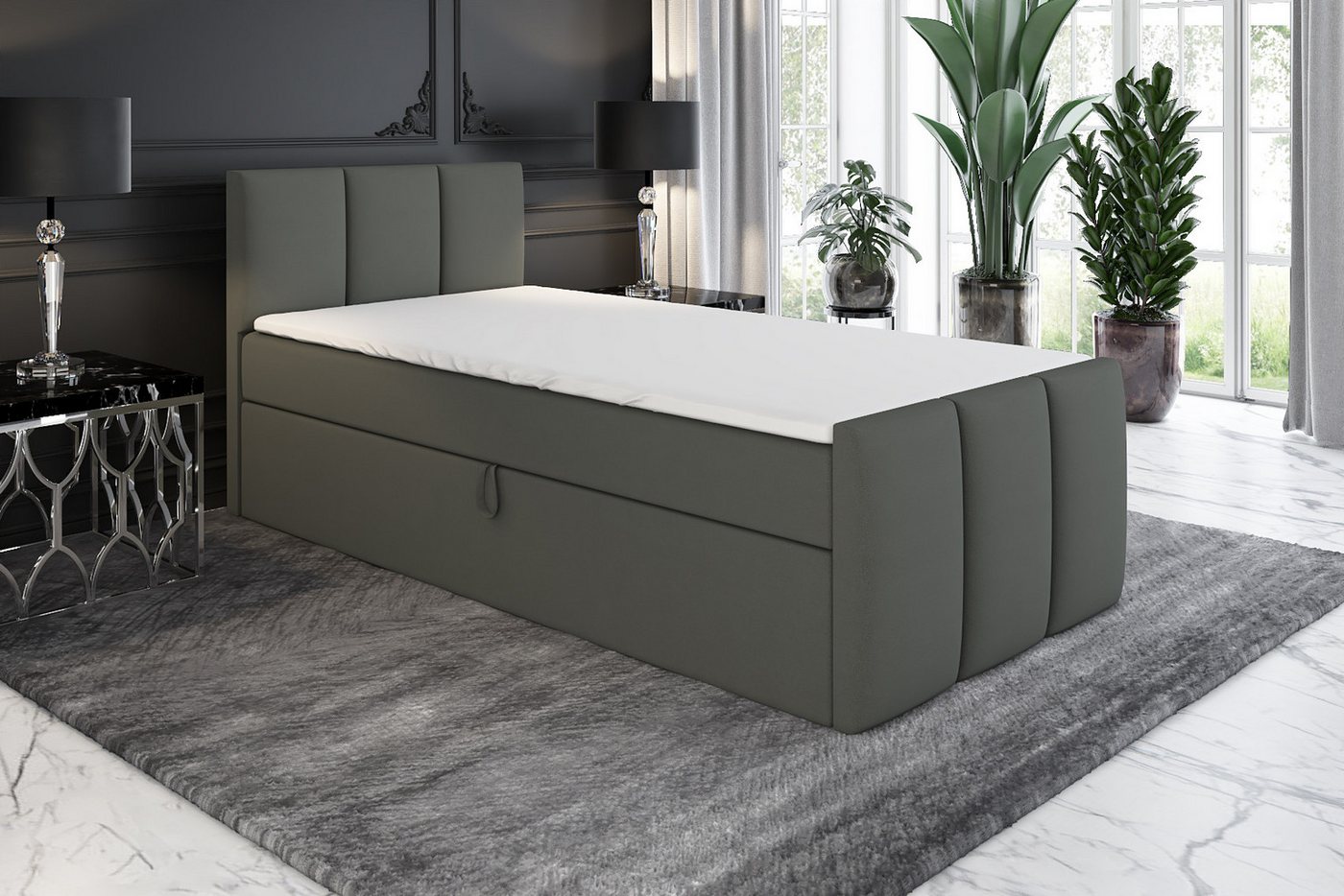 A&J MöbelLand GmbH Boxspringbett MOREN mit Bettkästen, Bonell-Matratze und Topper. von A&J MöbelLand GmbH