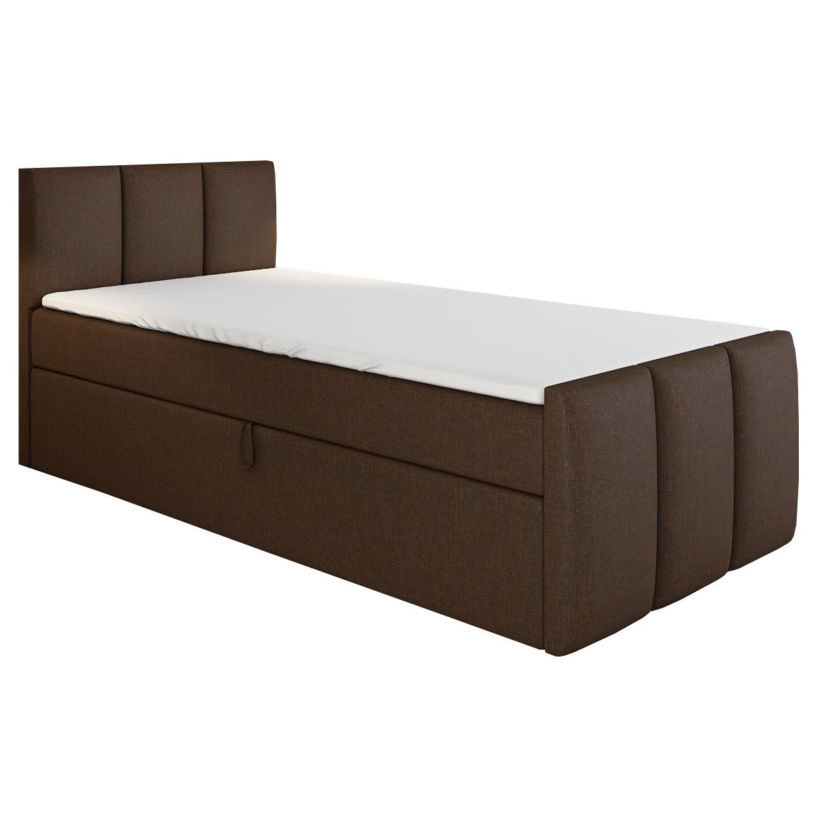 A&J MöbelLand GmbH Boxspringbett Einzelbett MOREN mit Bettkasten, Topper und gepolstertem Kopfteil. (Boxspringbett mit Bettkasten und gepolstertem Kopfteil. Inclusive Topper !, TOP ANGEBOT), Länge 216 cm Höhe 106 cm A&J MöbelLand GmbH Boxspringbett Einzelbett MOREN mit Bettkasten, Topper und gepolstertem Kopfteil. (Boxspringbett mit Bettkasten und gepolstertem Kopfteil. Inclusive Topper !, TOP ANGEBOT), Länge 216 cm Höhe 106 cm von A&J MöbelLand GmbH