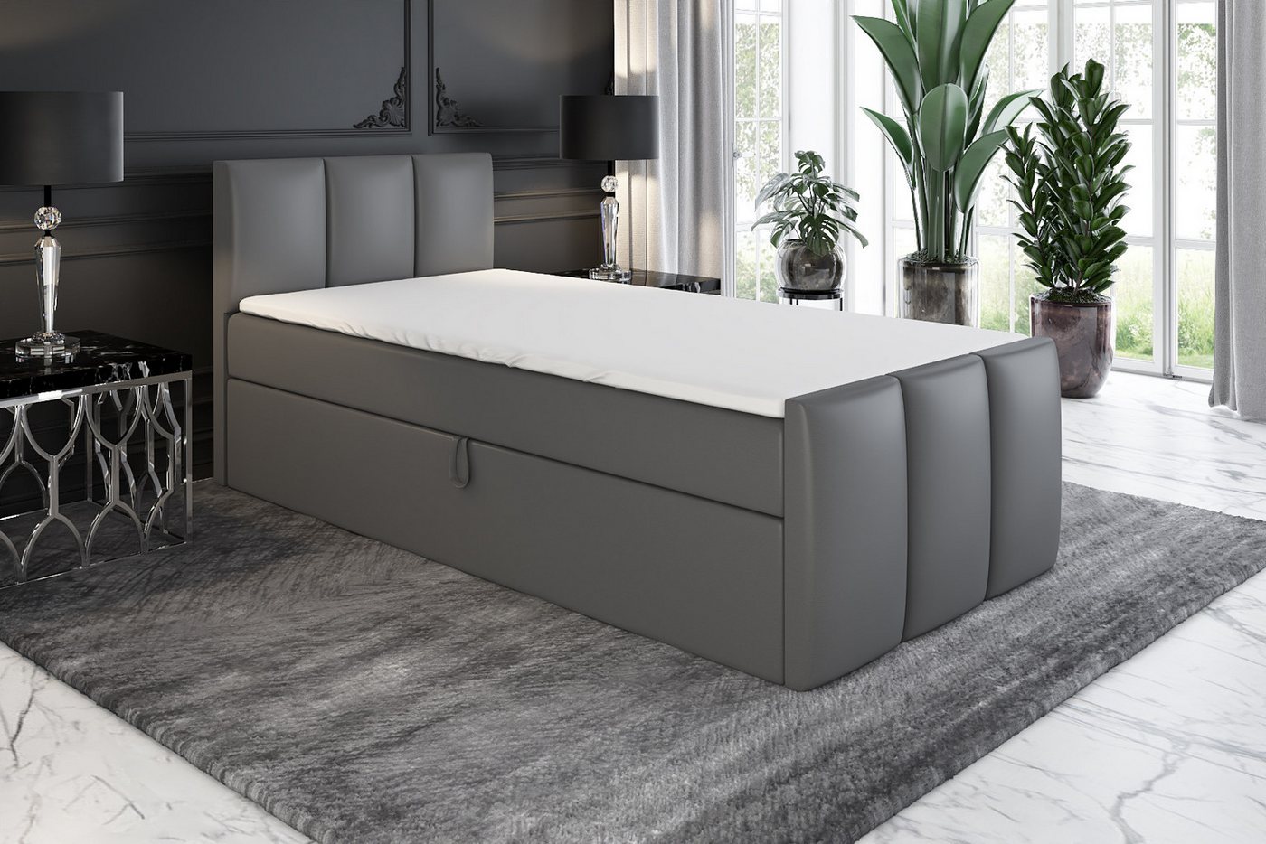 A&J MöbelLand GmbH Boxspringbett MOREN mit Bettkästen, Bonell-Matratze und Topper. von A&J MöbelLand GmbH