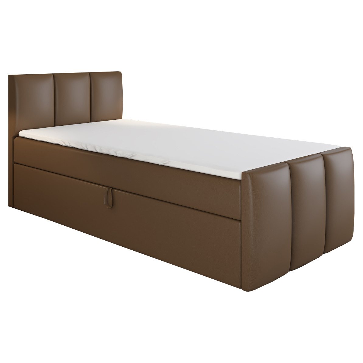 A&J MöbelLand GmbH Boxspringbett Einzelbett MOREN mit Bettkasten, Topper und gepolstertem Kopfteil. (Boxspringbett mit Bettkasten und gepolstertem Kopfteil. Inclusive Topper !, TOP ANGEBOT), Länge 216 cm Höhe 106 cm A&J MöbelLand GmbH Boxspringbett Einzelbett MOREN mit Bettkasten, Topper und gepolstertem Kopfteil. (Boxspringbett mit Bettkasten und gepolstertem Kopfteil. Inclusive Topper !, TOP ANGEBOT), Länge 216 cm Höhe 106 cm von A&J MöbelLand GmbH