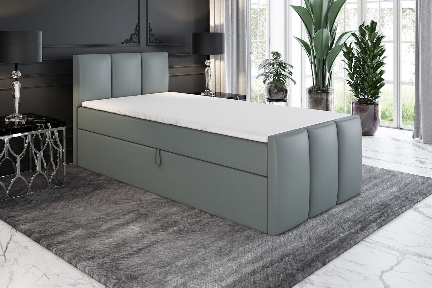 A&J MöbelLand GmbH Boxspringbett MOREN mit Bettkästen, Bonell-Matratze und Topper. von A&J MöbelLand GmbH