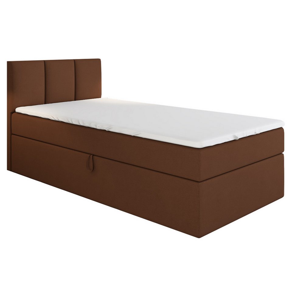 A&J MöbelLand GmbH Boxspringbett Einzelbett NASI mit Bettkasten, Topper und gepolstertem Kopfteil. (Boxspringbett mit Bettkasten und gepolstertem Kopfteil. Inclusive Topper !, TOP ANGEBOT), Länge 208 cm Höhe 106 cm A&J MöbelLand GmbH Boxspringbett Einzelbett NASI mit Bettkasten, Topper und gepolstertem Kopfteil. (Boxspringbett mit Bettkasten und gepolstertem Kopfteil. Inclusive Topper !, TOP ANGEBOT), Länge 208 cm Höhe 106 cm von A&J MöbelLand GmbH
