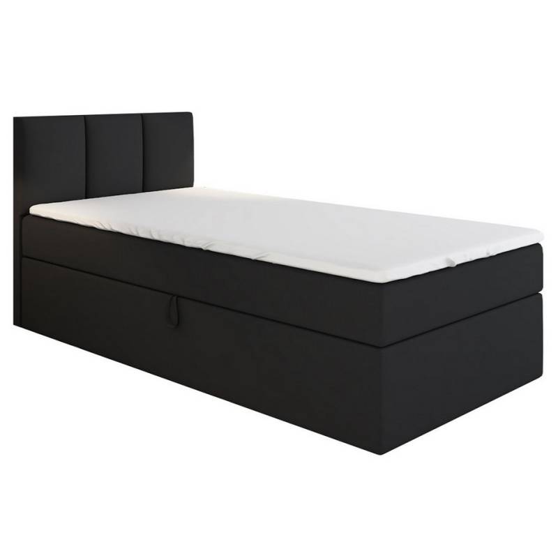 A&J MöbelLand GmbH Boxspringbett Einzelbett NASI mit Bettkasten, Topper und gepolstertem Kopfteil. (Boxspringbett mit Bettkasten und gepolstertem Kopfteil. Inclusive Topper !, TOP ANGEBOT), Länge 208 cm Höhe 106 cm von A&J MöbelLand GmbH