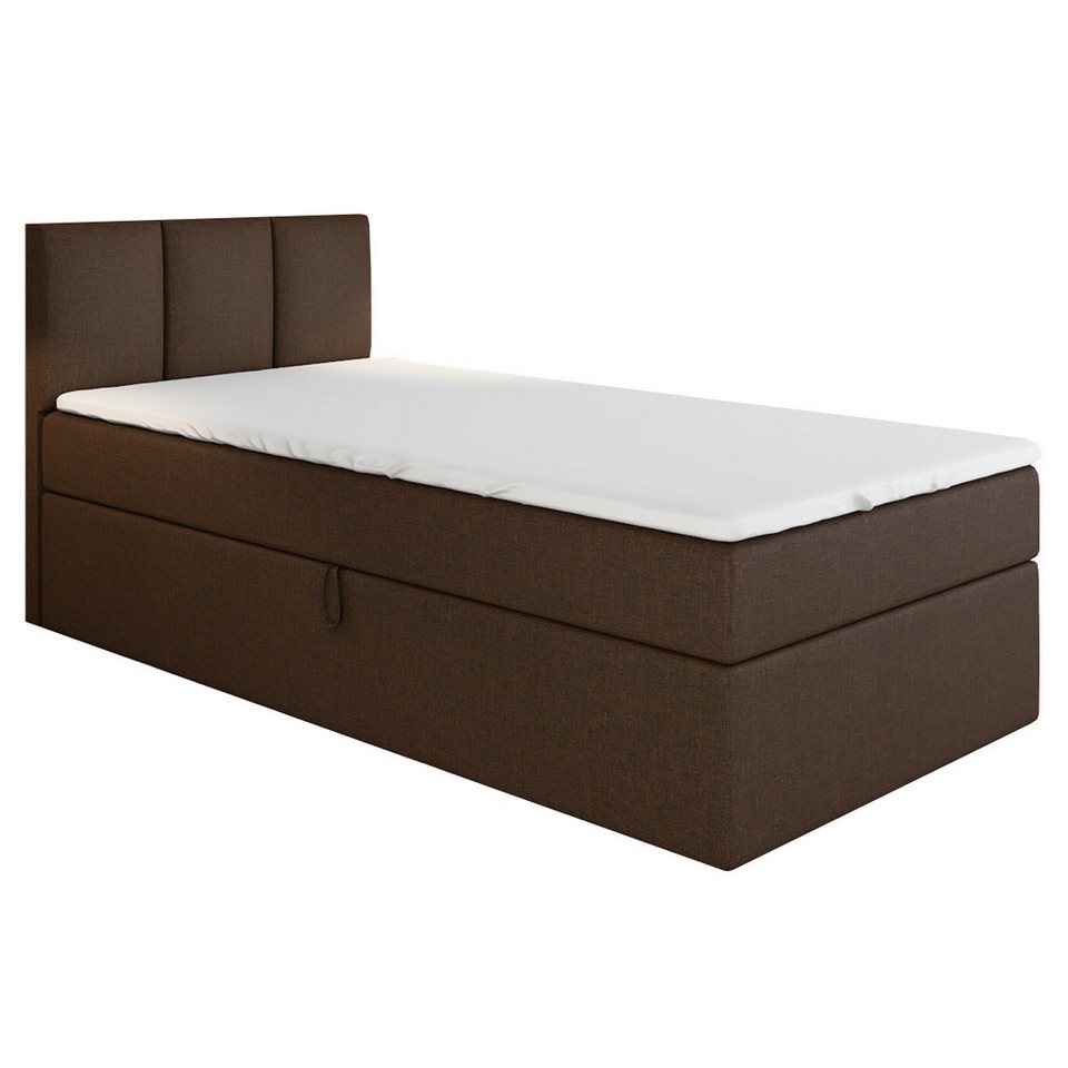 A&J MöbelLand GmbH Boxspringbett Einzelbett NASI mit Bettkasten, Topper und gepolstertem Kopfteil. (Boxspringbett mit Bettkasten und gepolstertem Kopfteil. Inclusive Topper !, TOP ANGEBOT), Länge 208 cm Höhe 106 cm A&J MöbelLand GmbH Boxspringbett Einzelbett NASI mit Bettkasten, Topper und gepolstertem Kopfteil. (Boxspringbett mit Bettkasten und gepolstertem Kopfteil. Inclusive Topper !, TOP ANGEBOT), Länge 208 cm Höhe 106 cm von A&J MöbelLand GmbH
