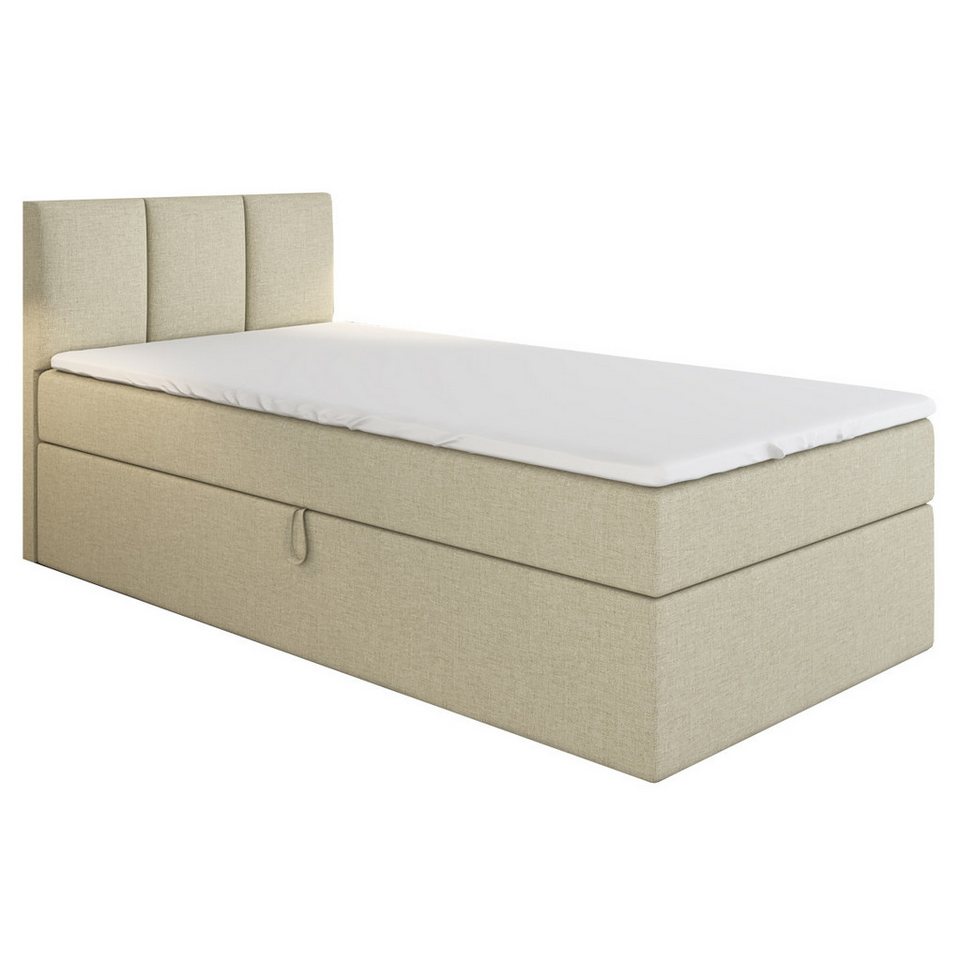 A&J MöbelLand GmbH Boxspringbett Einzelbett NASI mit Bettkasten, Topper und gepolstertem Kopfteil. (Boxspringbett mit Bettkasten und gepolstertem Kopfteil. Inclusive Topper !, TOP ANGEBOT), Länge 208 cm Höhe 106 cm A&J MöbelLand GmbH Boxspringbett Einzelbett NASI mit Bettkasten, Topper und gepolstertem Kopfteil. (Boxspringbett mit Bettkasten und gepolstertem Kopfteil. Inclusive Topper !, TOP ANGEBOT), Länge 208 cm Höhe 106 cm von A&J MöbelLand GmbH