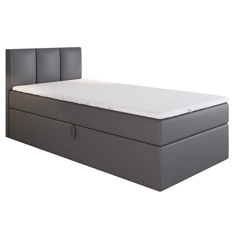 A&J MöbelLand GmbH Boxspringbett Einzelbett NASI mit Bettkasten, Topper und gepolstertem Kopfteil. (Boxspringbett mit Bettkasten und gepolstertem Kopfteil. Inclusive Topper !, TOP ANGEBOT), Länge 208 cm Höhe 106 cm A&J MöbelLand GmbH Boxspringbett Einzelbett NASI mit Bettkasten, Topper und gepolstertem Kopfteil. (Boxspringbett mit Bettkasten und gepolstertem Kopfteil. Inclusive Topper !, TOP ANGEBOT), Länge 208 cm Höhe 106 cm von A&J MöbelLand GmbH
