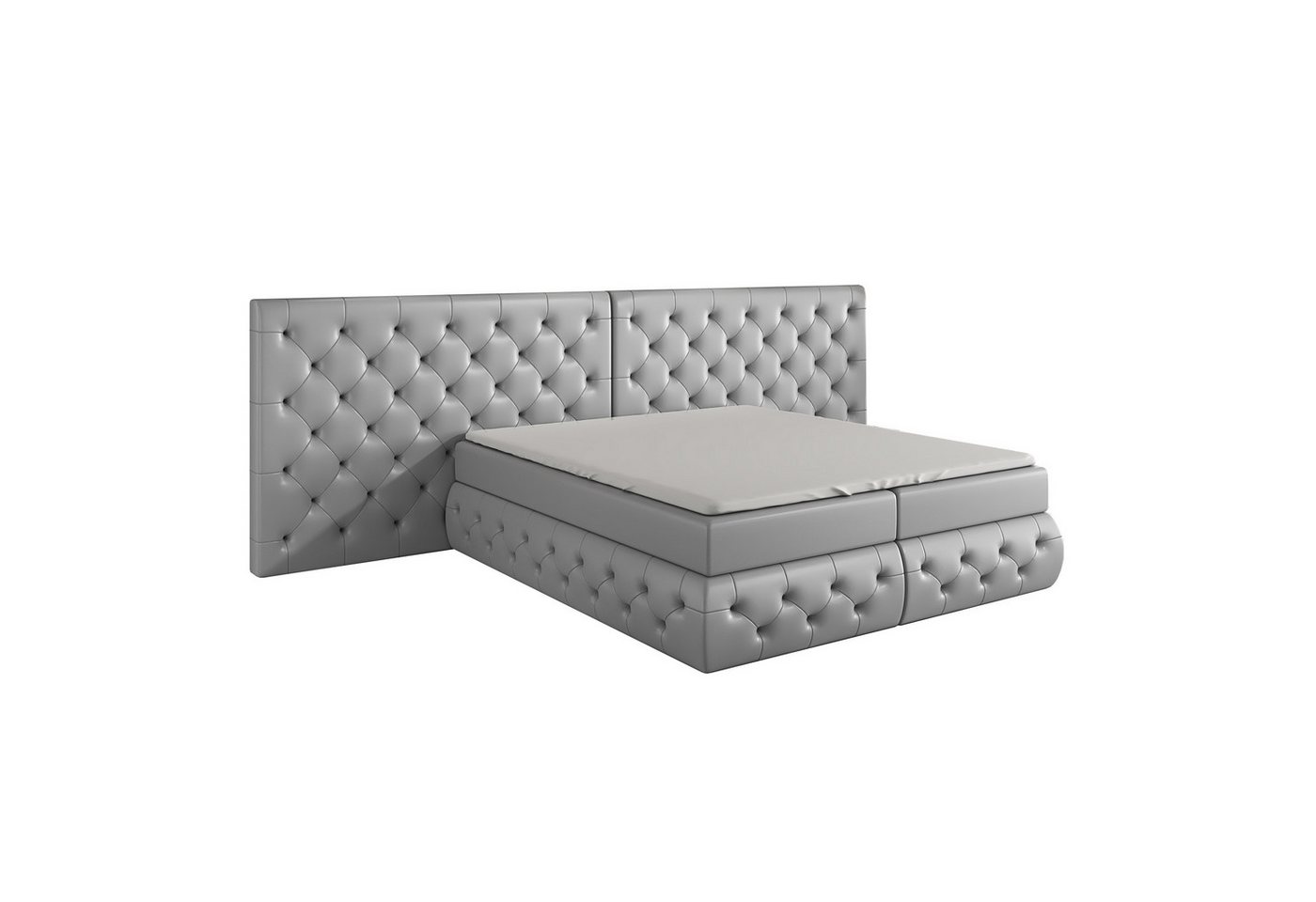 A&J MöbelLand GmbH Boxspringbett OSK mit Bettkasten, Topper und gepolstertem Kopfteil. (Boxspringbett mit Bettkasten und gepolstertem Kopfteil. Inclusiv Topper!, TOP ANGEBOT), Länge 208cm Höhe 106 cm von A&J MöbelLand GmbH