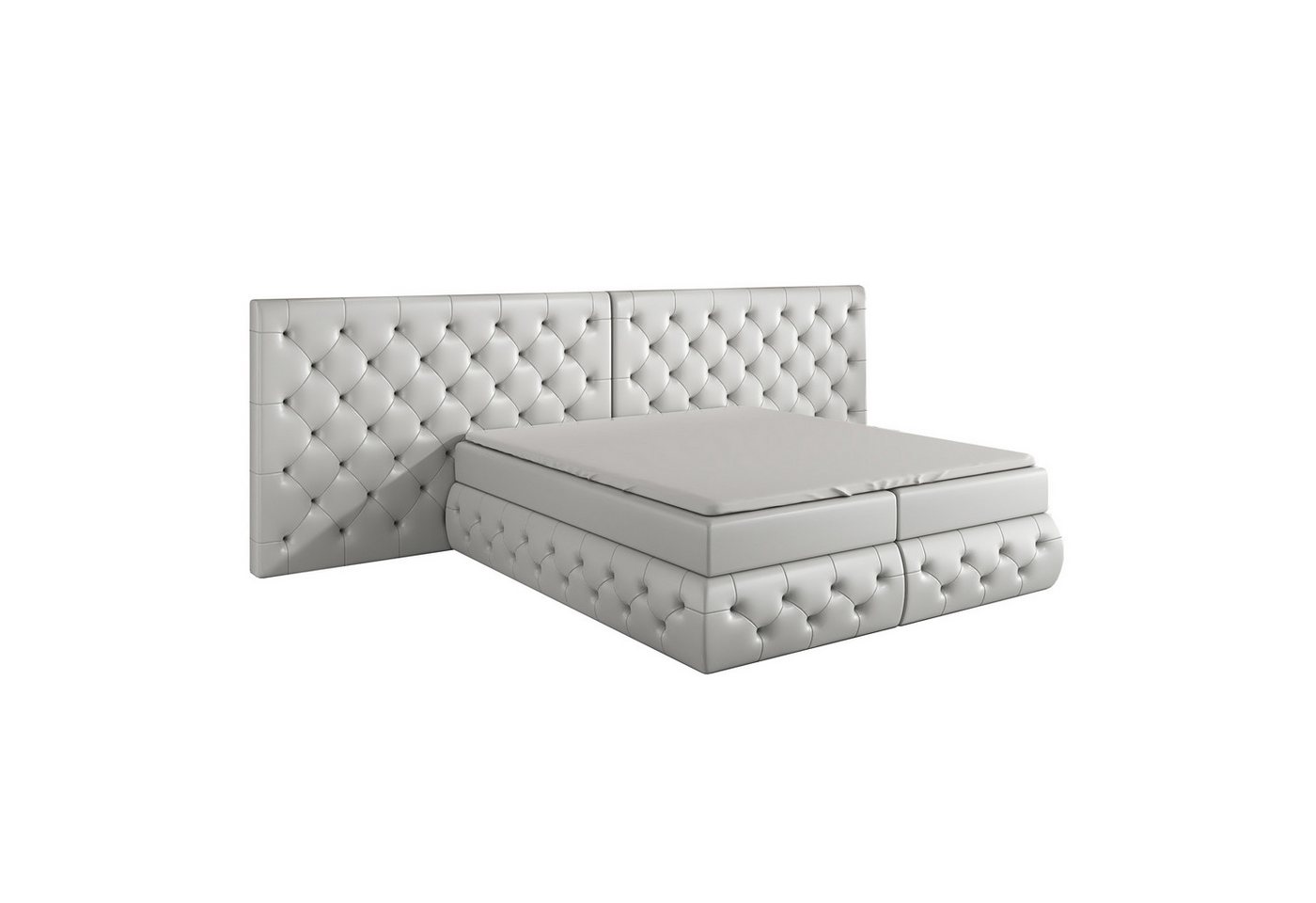 A&J MöbelLand GmbH Boxspringbett OSK mit Bettkasten, Topper und gepolstertem Kopfteil. (Boxspringbett mit Bettkasten und gepolstertem Kopfteil. Inclusiv Topper!, TOP ANGEBOT), Länge 208cm Höhe 106 cm von A&J MöbelLand GmbH