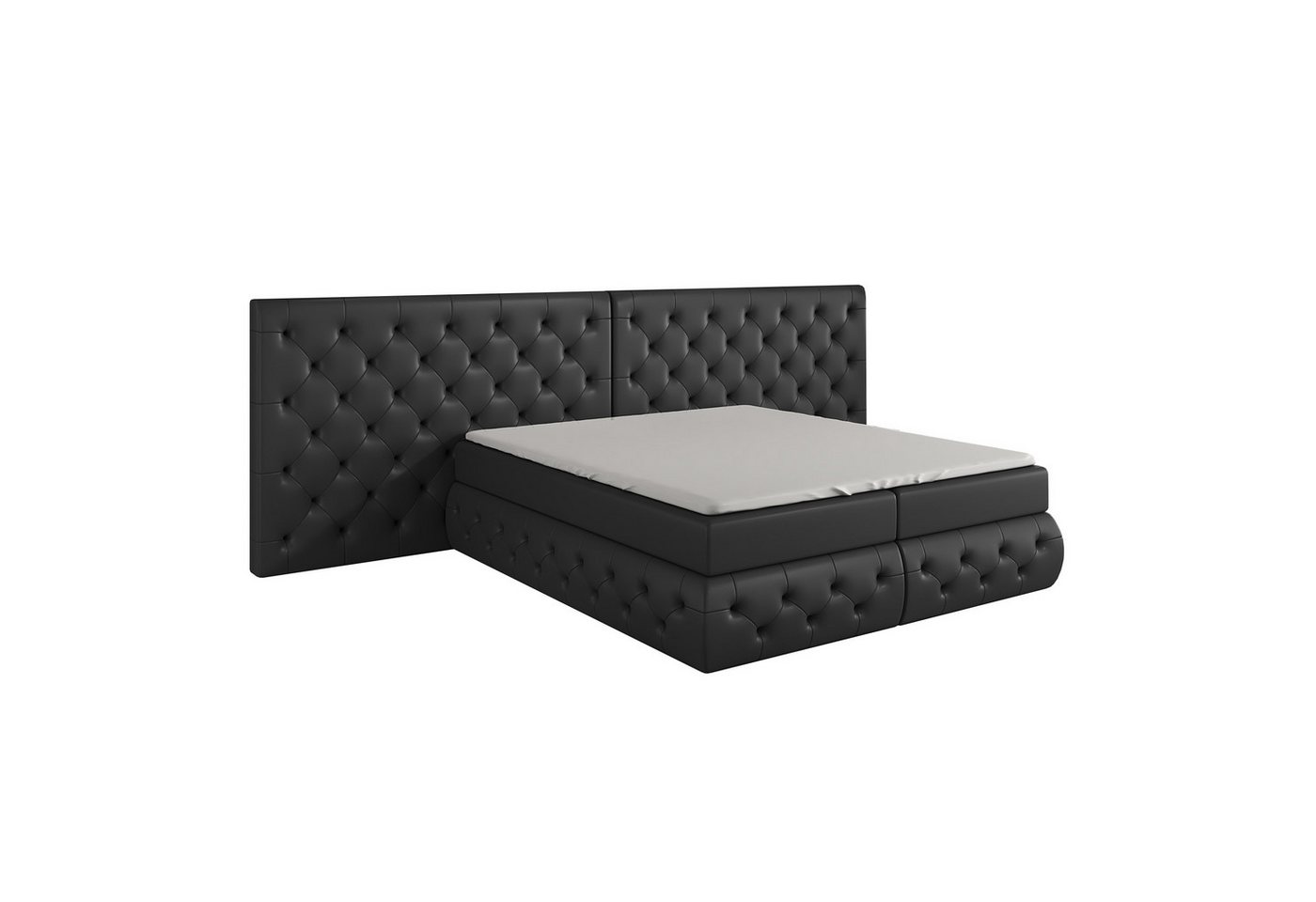A&J MöbelLand GmbH Boxspringbett OSK mit Bettkasten, Topper und gepolstertem Kopfteil. (Boxspringbett mit Bettkasten und gepolstertem Kopfteil. Inclusiv Topper!, TOP ANGEBOT), Länge 208cm Höhe 106 cm von A&J MöbelLand GmbH