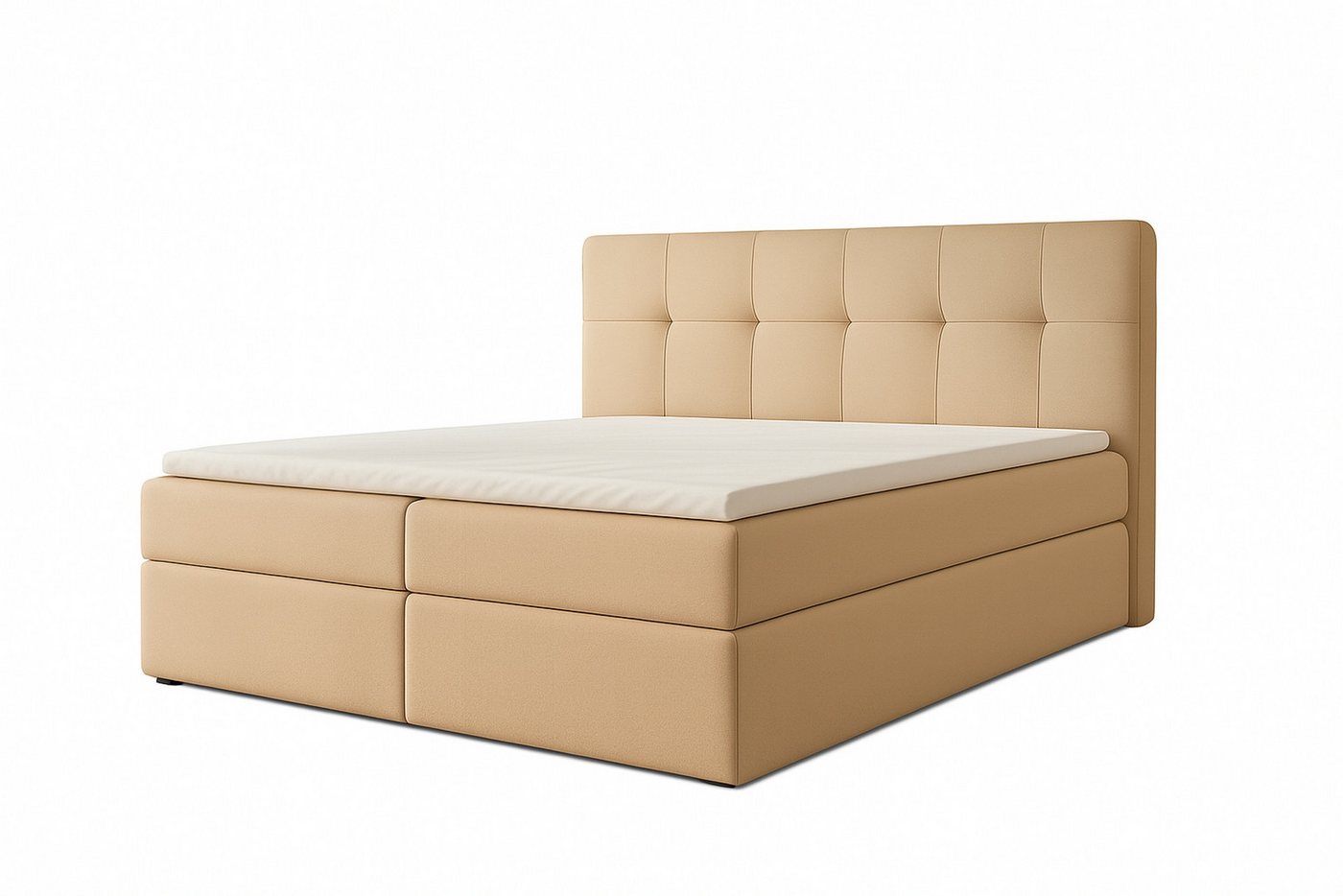 A&J MöbelLand GmbH Boxspringbett REF mit Bettkasten, Topper und gepolstertem Kopfteil. (Boxspringbett mit Bettkasten und gepolstertem Kopfteil. Inclusive Topper !, TOP ANGEBOT), Länge 208cm Höhe 106 cm von A&J MöbelLand GmbH