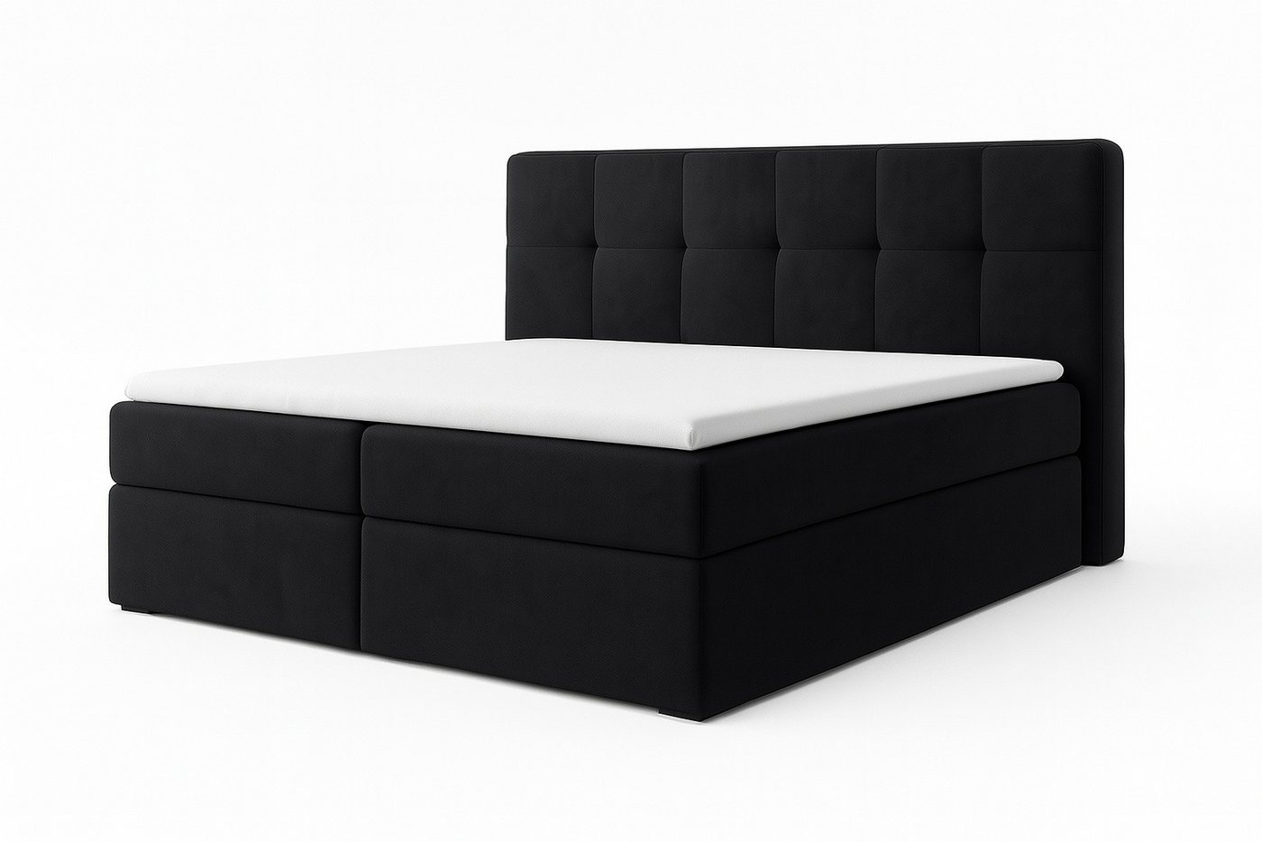 A&J MöbelLand GmbH Boxspringbett REF mit Bettkasten, Topper und gepolstertem Kopfteil. (Boxspringbett mit Bettkasten und gepolstertem Kopfteil. Inclusive Topper !, TOP ANGEBOT), Länge 208cm Höhe 106 cm von A&J MöbelLand GmbH