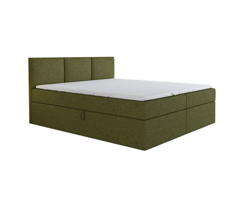A&J MöbelLand GmbH Boxspringbett RICO mit Bettkasten, Topper und gepolstertem Kopfteil. (Boxspringbett mit Bettkasten und gepolstertem Kopfteil. Inclusive Topper !, TOP ANGEBOT), Länge 208cm Höhe 106 cm von A&J MöbelLand GmbH