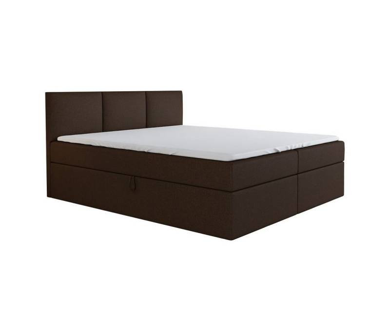 A&J MöbelLand GmbH Boxspringbett RICO mit Bettkasten, Topper und gepolstertem Kopfteil. (Boxspringbett mit Bettkasten und gepolstertem Kopfteil. Inclusive Topper !, TOP ANGEBOT), Länge 208cm Höhe 106 cm von A&J MöbelLand GmbH