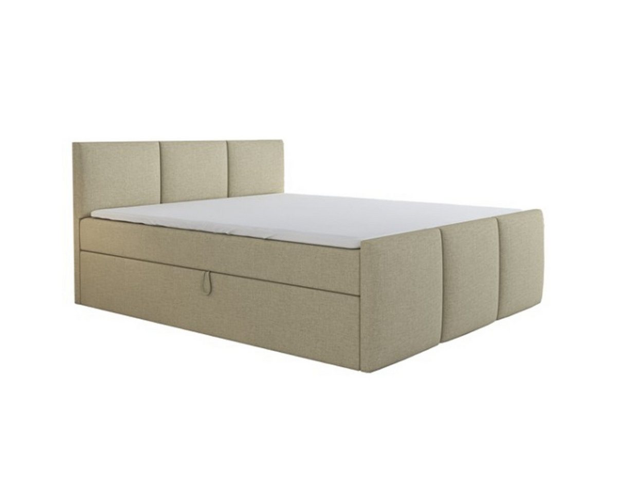 A&J MöbelLand GmbH Boxspringbett RON mit 2 Bettkästen und Topper. (Boxspringbett mit Bettkasten und gepolstertem Kopfteil. Inclusive Topper !, TOP ANGEBOT), Länge 216 cm Höhe 106 cm von A&J MöbelLand GmbH