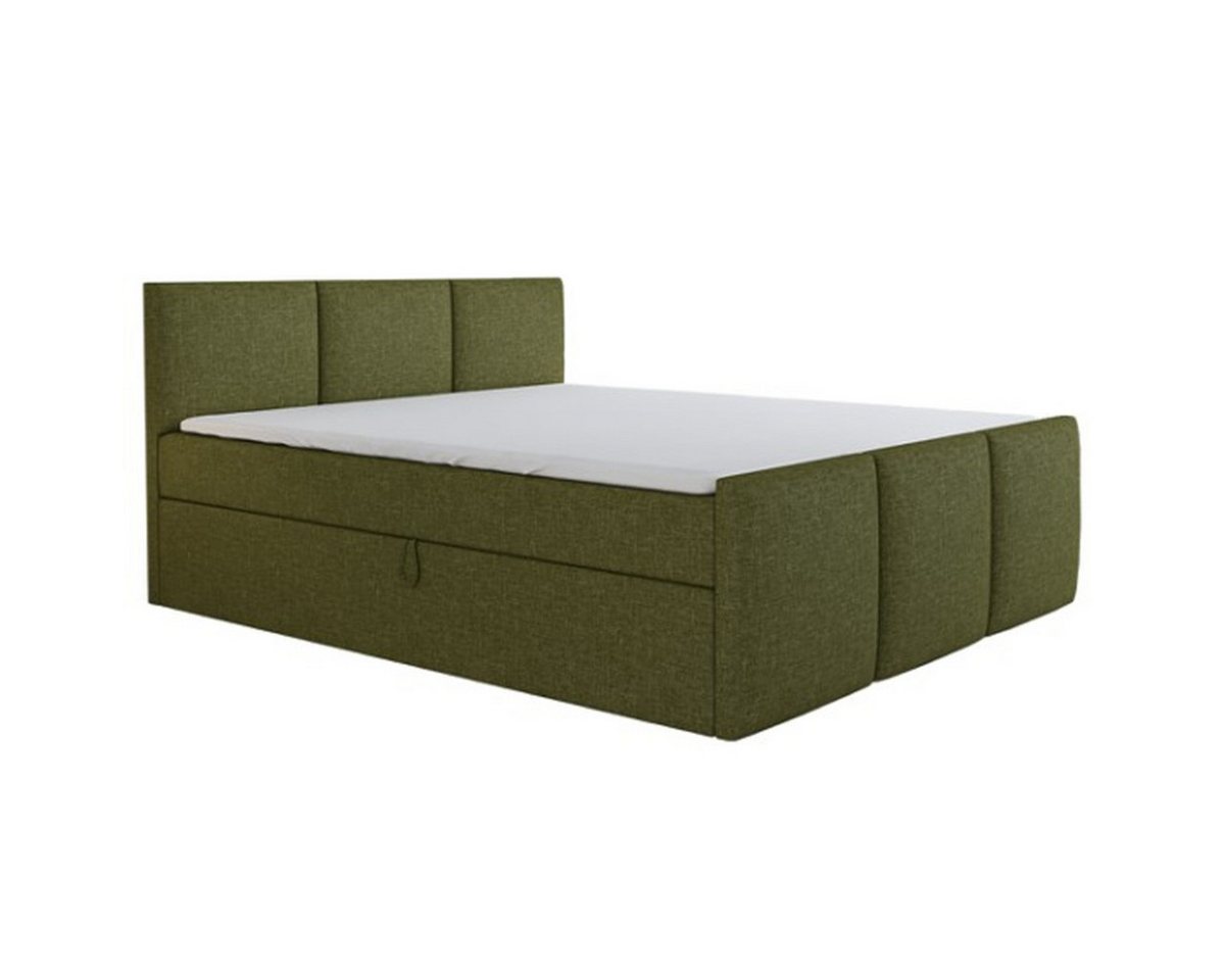 A&J MöbelLand GmbH Boxspringbett RON mit 2 Bettkästen und Topper. (Boxspringbett mit Bettkasten und gepolstertem Kopfteil. Inclusive Topper !, TOP ANGEBOT), Länge 216 cm Höhe 106 cm von A&J MöbelLand GmbH