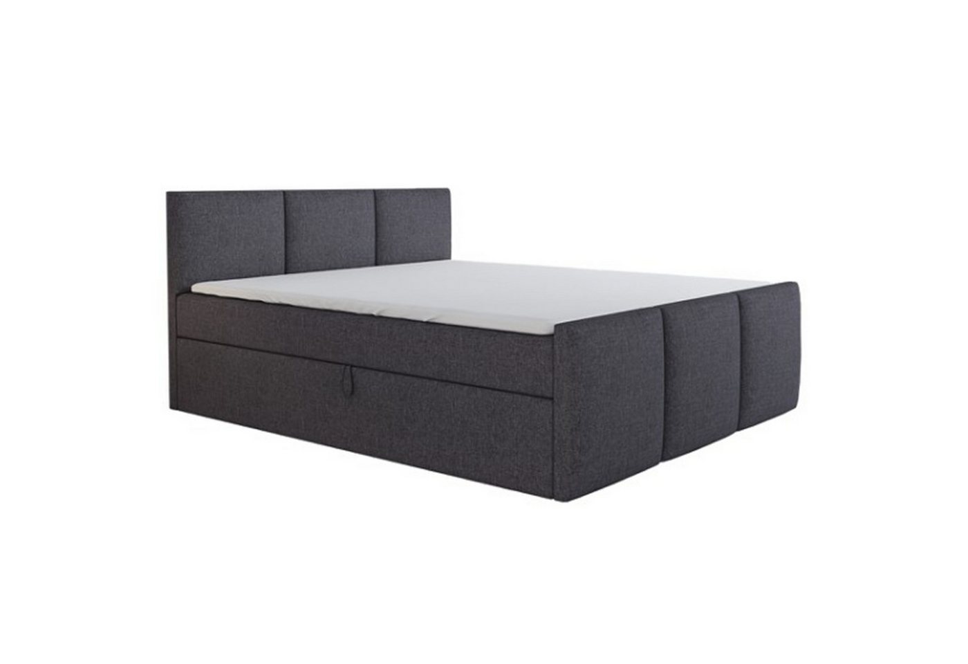 A&J MöbelLand GmbH Boxspringbett RON mit 2 Bettkästen und Topper. (Boxspringbett mit Bettkasten und gepolstertem Kopfteil. Inclusive Topper !, TOP ANGEBOT), Länge 216 cm Höhe 106 cm von A&J MöbelLand GmbH