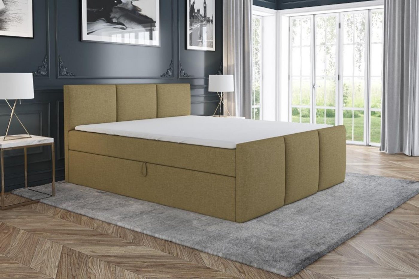 A&J MöbelLand GmbH Boxspringbett RON mit 2 Bettkästen und Topper. (Boxspringbett mit Bettkasten und gepolstertem Kopfteil. Inclusive Topper !, TOP ANGEBOT), Länge 216 cm Höhe 106 cm A&J MöbelLand GmbH Boxspringbett RON mit 2 Bettkästen und Topper. (Boxspringbett mit Bettkasten und gepolstertem Kopfteil. Inclusive Topper !, TOP ANGEBOT), Länge 216 cm Höhe 106 cm von A&J MöbelLand GmbH
