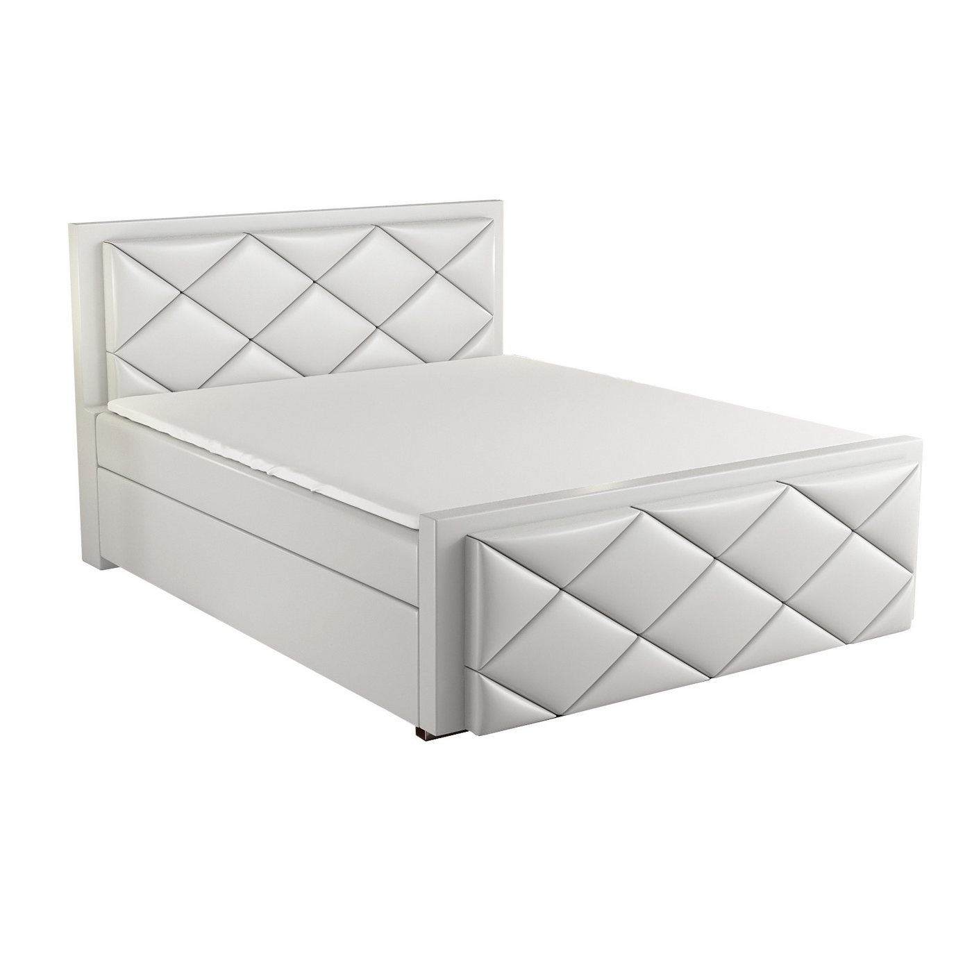 A&J MöbelLand GmbH Boxspringbett SAXI mit Bettkasten, Topper und gepolstertem Kopfteil. (Boxspringbett mit Bettkasten und gepolstertem Kopfteil. Inclusive Topper!, TOP ANGEBOT), Länge 216 cm Höhe 106 cm von A&J MöbelLand GmbH