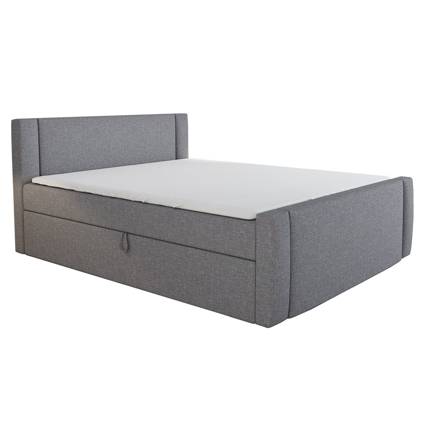 A&J MöbelLand GmbH Boxspringbett SKULI mit Bettkasten, Topper und gepolstertem Kopfteil. (Boxspringbett mit Bettkasten und gepolstertem Kopfteil. Inclusive Topper !, TOP ANGEBOT), Länge 216 cm Höhe 106 cm von A&J MöbelLand GmbH