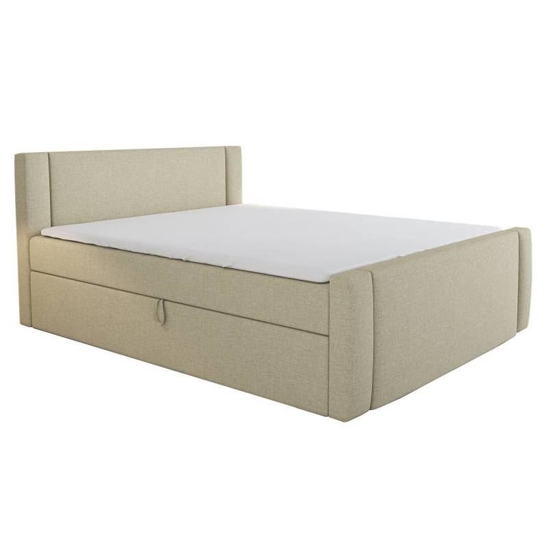 A&J MöbelLand GmbH Boxspringbett SKULI mit Bettkasten, Topper und gepolstertem Kopfteil. (Boxspringbett mit Bettkasten und gepolstertem Kopfteil. Inclusive Topper !, TOP ANGEBOT), Länge 216 cm Höhe 106 cm von A&J MöbelLand GmbH
