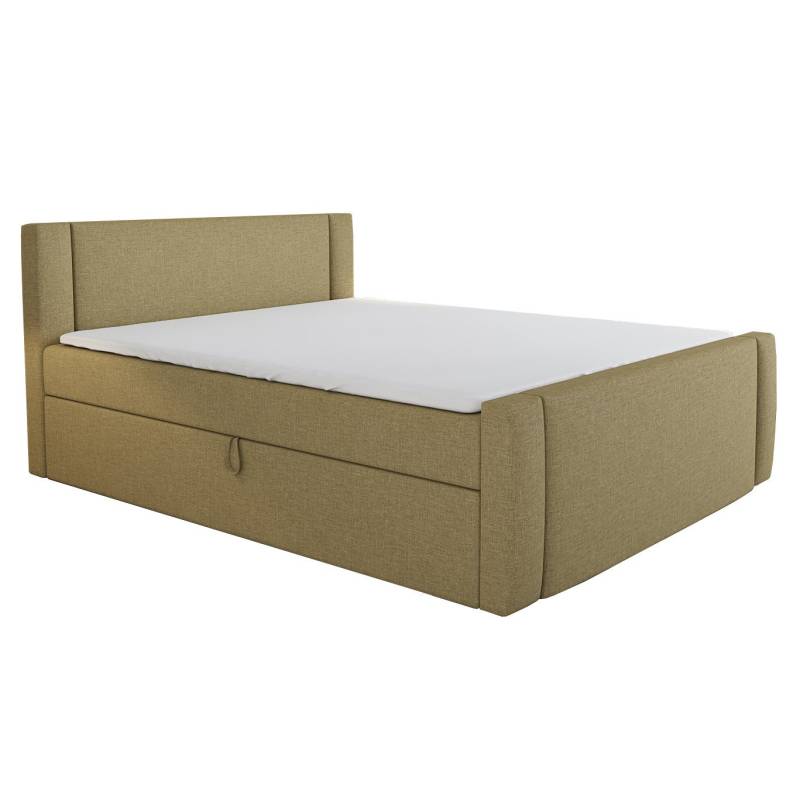 A&J MöbelLand GmbH Boxspringbett SKULI mit Bettkasten, Topper und gepolstertem Kopfteil. (Boxspringbett mit Bettkasten und gepolstertem Kopfteil. Inclusive Topper !, TOP ANGEBOT), Länge 216 cm Höhe 106 cm von A&J MöbelLand GmbH