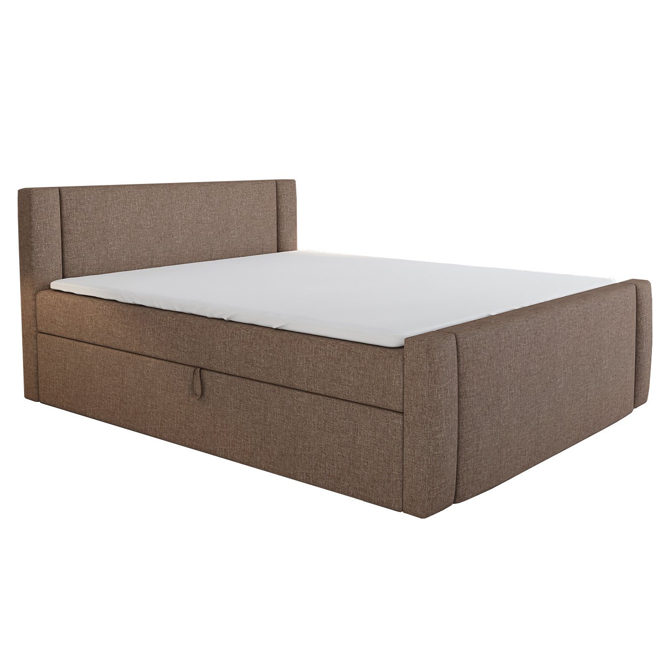 A&J MöbelLand GmbH Boxspringbett SKULI mit Bettkasten, Topper und gepolstertem Kopfteil. (Boxspringbett mit Bettkasten und gepolstertem Kopfteil. Inclusive Topper !, TOP ANGEBOT), Länge 216 cm Höhe 106 cm von A&J MöbelLand GmbH