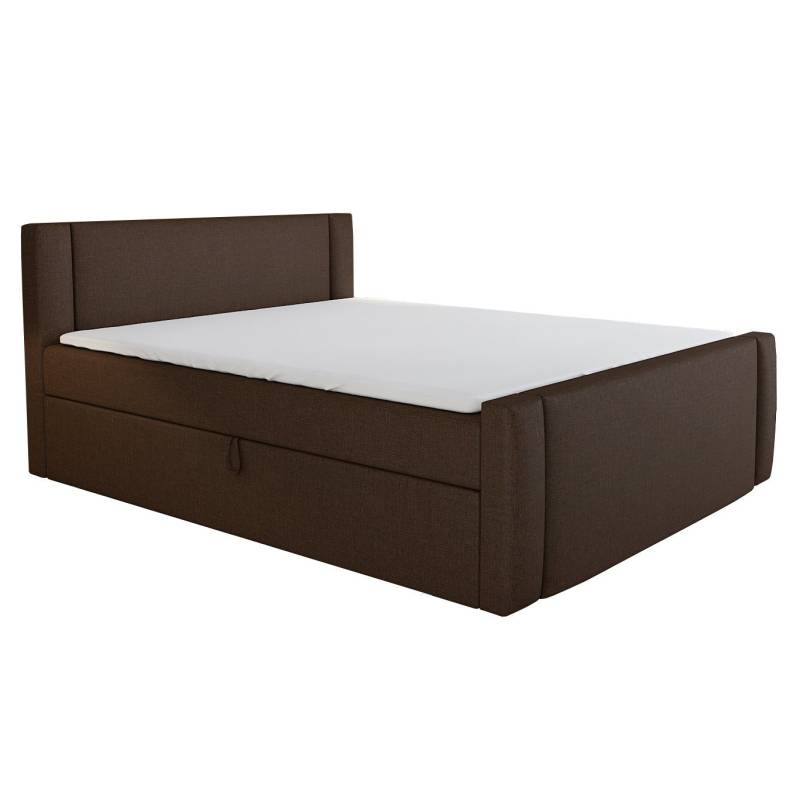 A&J MöbelLand GmbH Boxspringbett SKULI mit Bettkasten, Topper und gepolstertem Kopfteil. (Boxspringbett mit Bettkasten und gepolstertem Kopfteil. Inclusive Topper !, TOP ANGEBOT), Länge 216 cm Höhe 106 cm von A&J MöbelLand GmbH