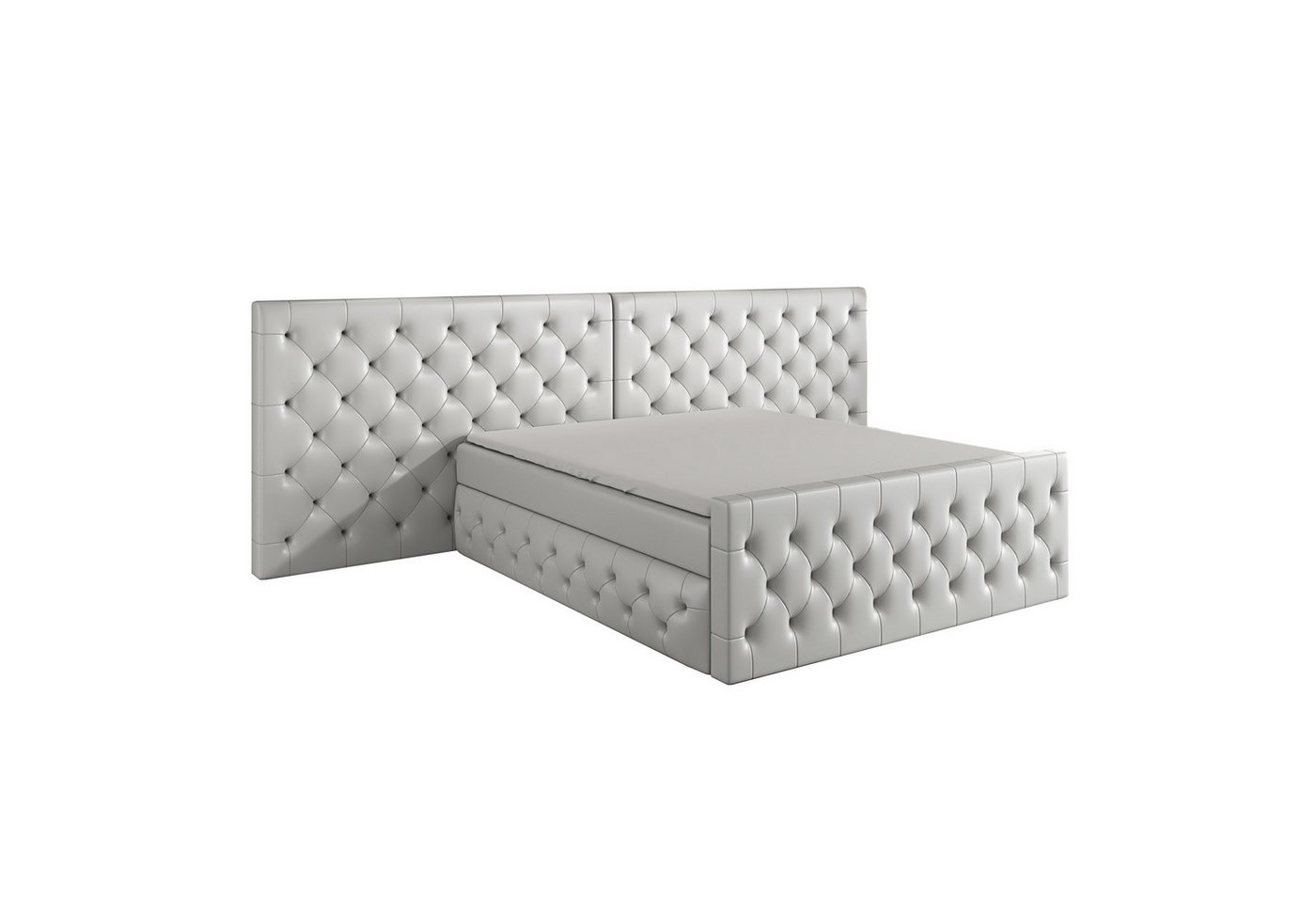 A&J MöbelLand GmbH Boxspringbett SVEN mit Bettkasten, Topper und gepolstertem Kopfteil. (Boxspringbett mit Bettkasten und gepolstertem Kopfteil. Inclusive Topper !, TOP ANGEBOT), Länge 216 cm Höhe 106 cm von A&J MöbelLand GmbH