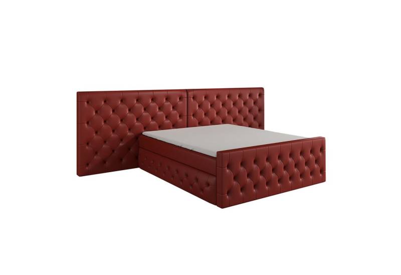 A&J MöbelLand GmbH Boxspringbett SVEN mit Bettkasten, Topper und gepolstertem Kopfteil. (Boxspringbett mit Bettkasten und gepolstertem Kopfteil. Inclusive Topper !, TOP ANGEBOT), Länge 216 cm Höhe 106 cm von A&J MöbelLand GmbH