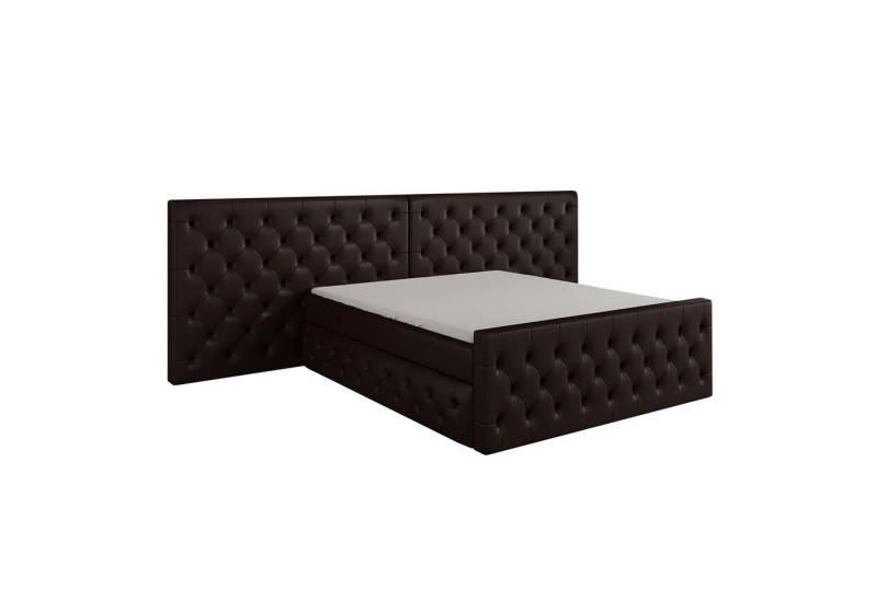 A&J MöbelLand GmbH Boxspringbett SVEN mit Bettkasten, Topper und gepolstertem Kopfteil. (Boxspringbett mit Bettkasten und gepolstertem Kopfteil. Inclusive Topper !, TOP ANGEBOT), Länge 216 cm Höhe 106 cm von A&J MöbelLand GmbH
