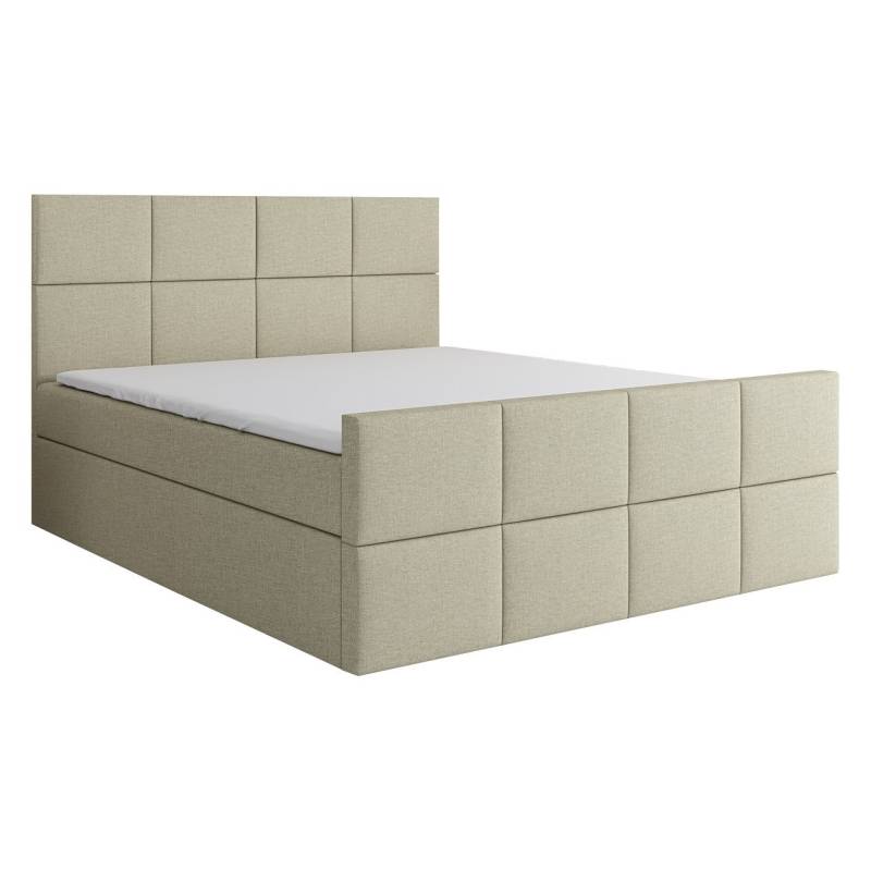A&J MöbelLand GmbH Boxspringbett TOKI mit 2 Bettkästen, Bonell-Matratze und Topper. (Boxspringbett mit Bettkasten und gepolstertem Kopfteil. Inclusive Topper !, TOP ANGEBOT), Länge 216 cm Höhe 106 cm von A&J MöbelLand GmbH