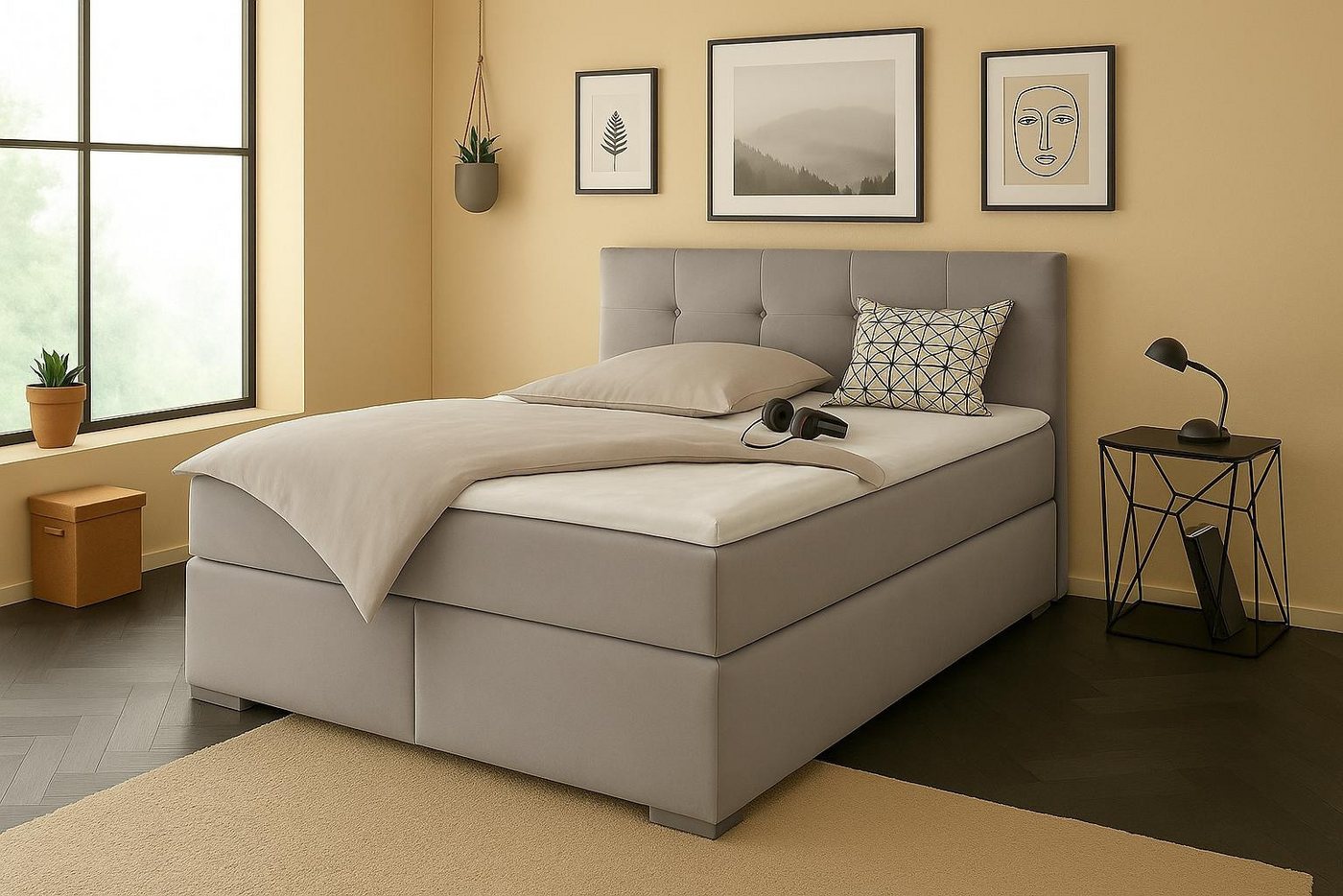 A&J MöbelLand GmbH Boxspringbett TOM mit oder ohne Matratze – mit gepolstertem Kopfteil. A&J MöbelLand GmbH Boxspringbett TOM mit oder ohne Matratze – mit gepolstertem Kopfteil. von A&J MöbelLand GmbH