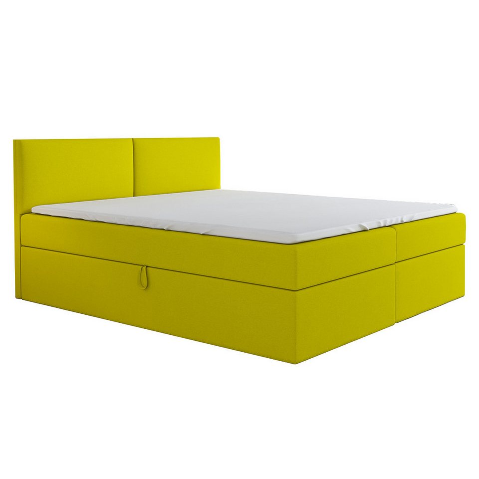 A&J MöbelLand GmbH Boxspringbett UNN mit Bettkasten, Topper und gepolstertem Kopfteil. (Boxspringbett mit Bettkasten und gepolstertem Kopfteil. Inclusiv Topper !, TOP ANGEBOT), Länge 208 Höhe 106 cm von A&J MöbelLand GmbH