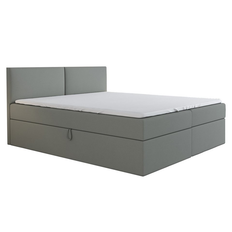 A&J MöbelLand GmbH Boxspringbett UNN mit Bettkasten, Topper und gepolstertem Kopfteil. (Boxspringbett mit Bettkasten und gepolstertem Kopfteil. Inclusiv Topper !, TOP ANGEBOT), Länge 208 Höhe 106 cm von A&J MöbelLand GmbH
