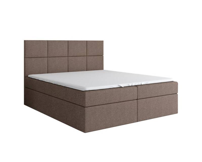 A&J MöbelLand GmbH Boxspringbett VAR mit 2 Bettkästen, Bonell-Matratze und Topper.  (Boxspringbett mit Bettkasten und gepolstertem Kopfteil. Inclusiv Topper !, TOP ANGEBOT), Länge 208cm Höhe 106 cm von A&J MöbelLand GmbH