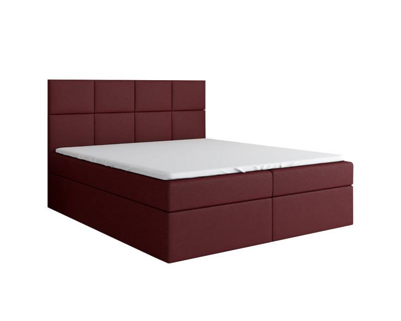 A&J MöbelLand GmbH Boxspringbett VAR mit 2 Bettkästen, Bonell-Matratze und Topper.  (Boxspringbett mit Bettkasten und gepolstertem Kopfteil. Inclusiv Topper !, TOP ANGEBOT), Länge 208cm Höhe 106 cm von A&J MöbelLand GmbH