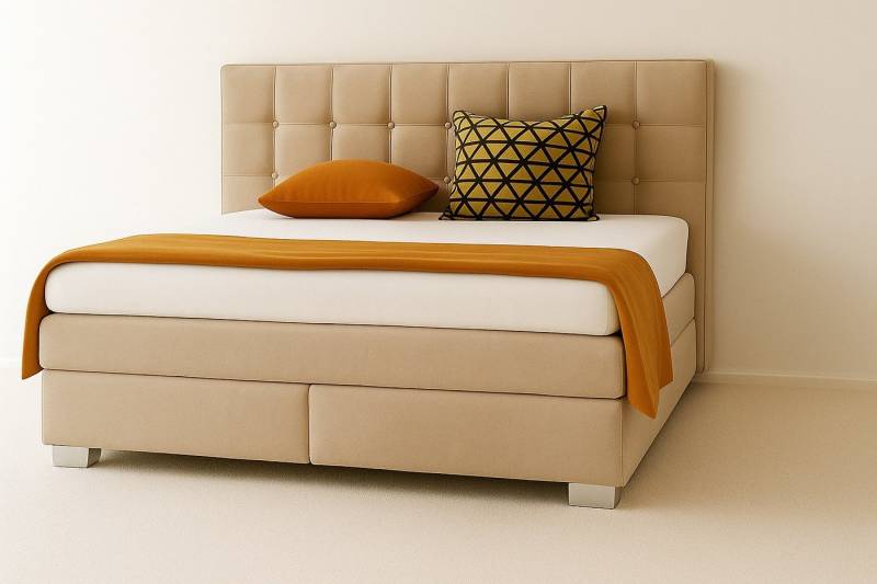 A&J MöbelLand GmbH Boxspringbett VERONA mit zwei 7-Zonen-Taschenfederkernmatratzen von A&J MöbelLand GmbH