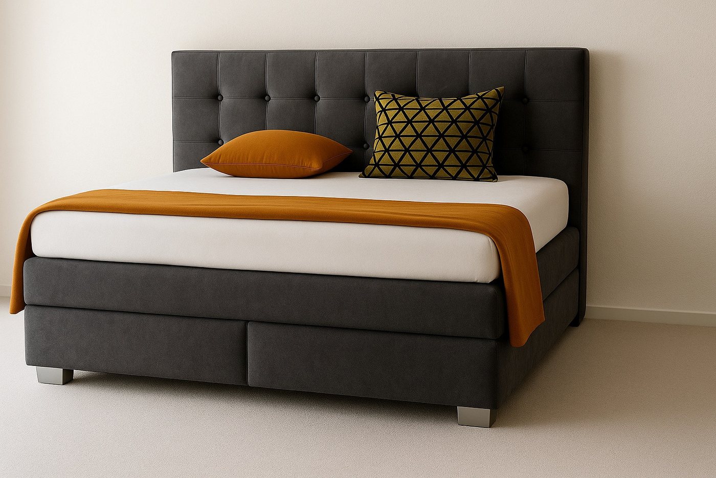 A&J MöbelLand GmbH Boxspringbett VERONA mit zwei 7-Zonen-Taschenfederkernmatratzen von A&J MöbelLand GmbH